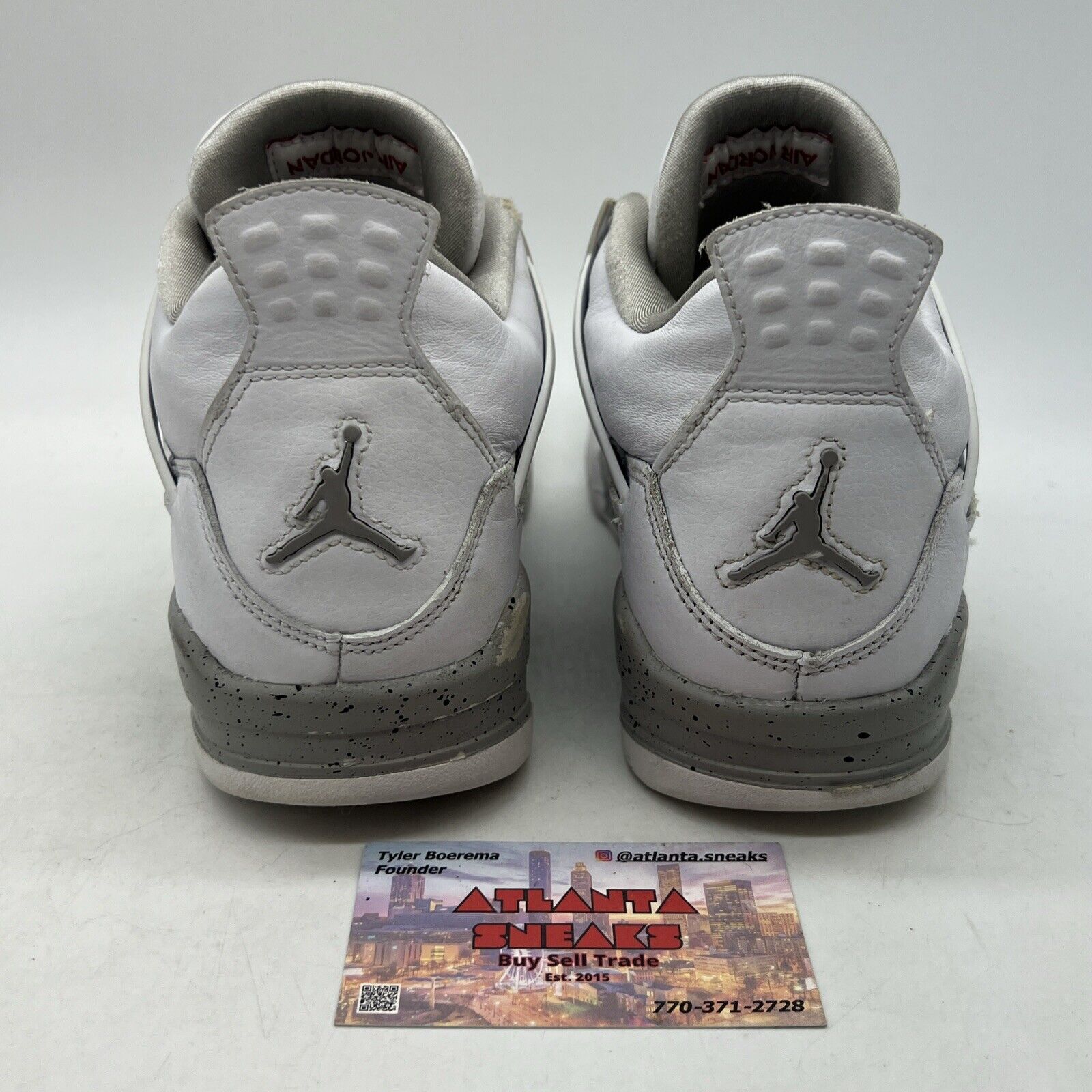 Size 6.5Y - Jordan 4 Retro Mid White Oreo Leather Grey (DJ4699-100)