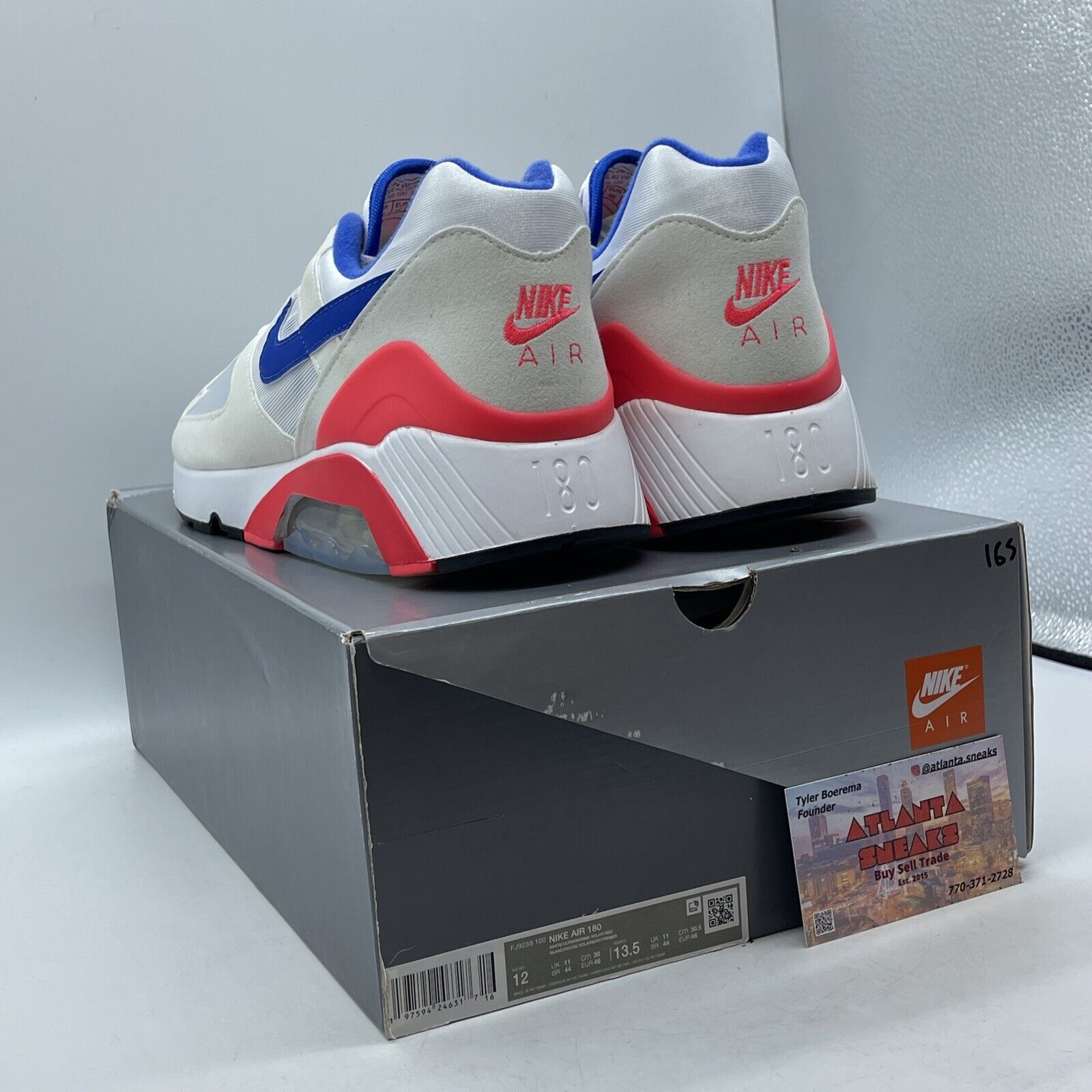 Size 12 - Air Max 180 ‘Ultramine’ 2024 White Blue Pink Suede (FJ9259-100)