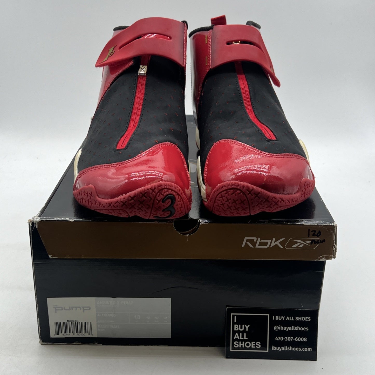 Size 13 - Reebok Answer X Pump Black Red (4-160985)