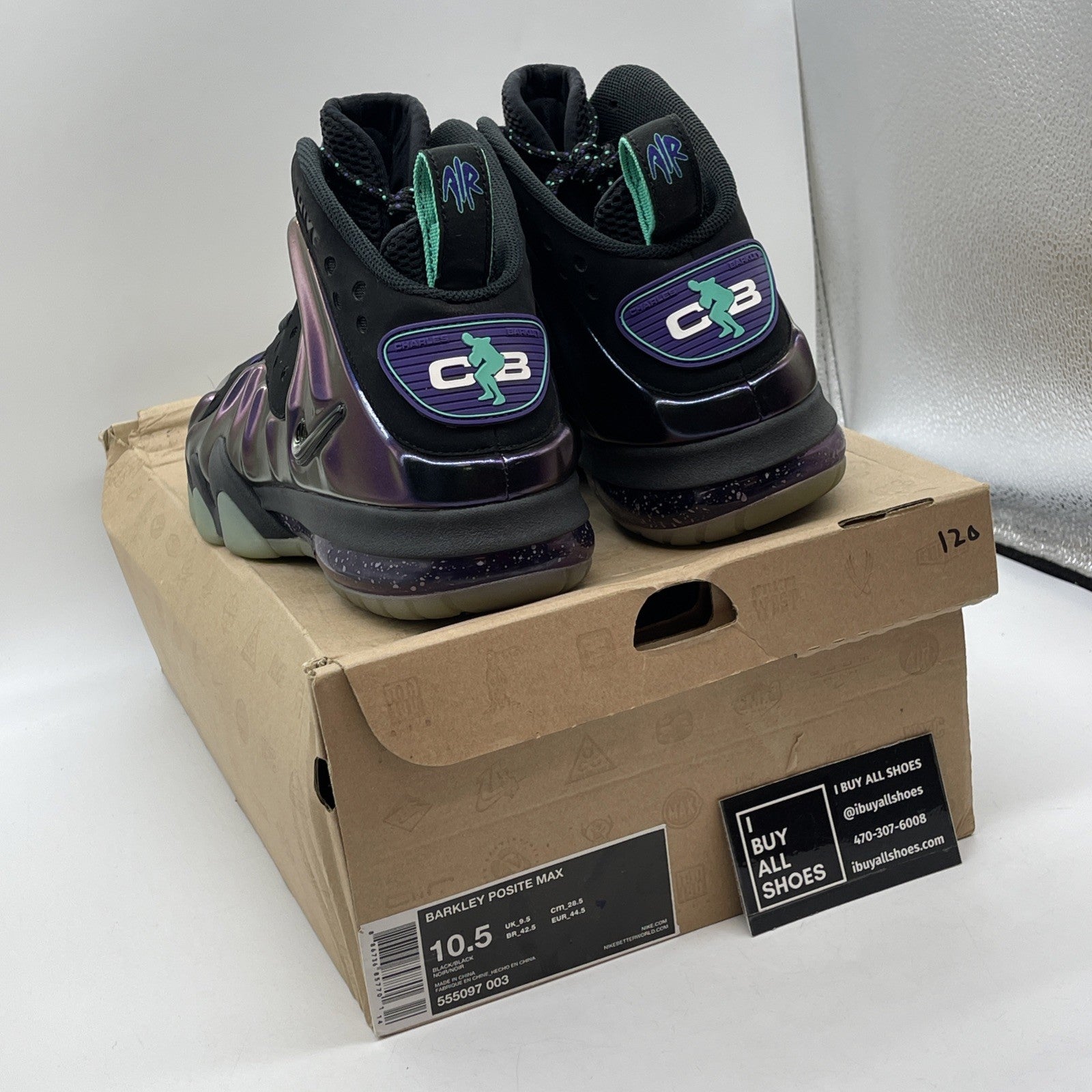 Size 10.5 - Nike Barkley Posite Max Eggplant Purple Black Suede (555097-003)