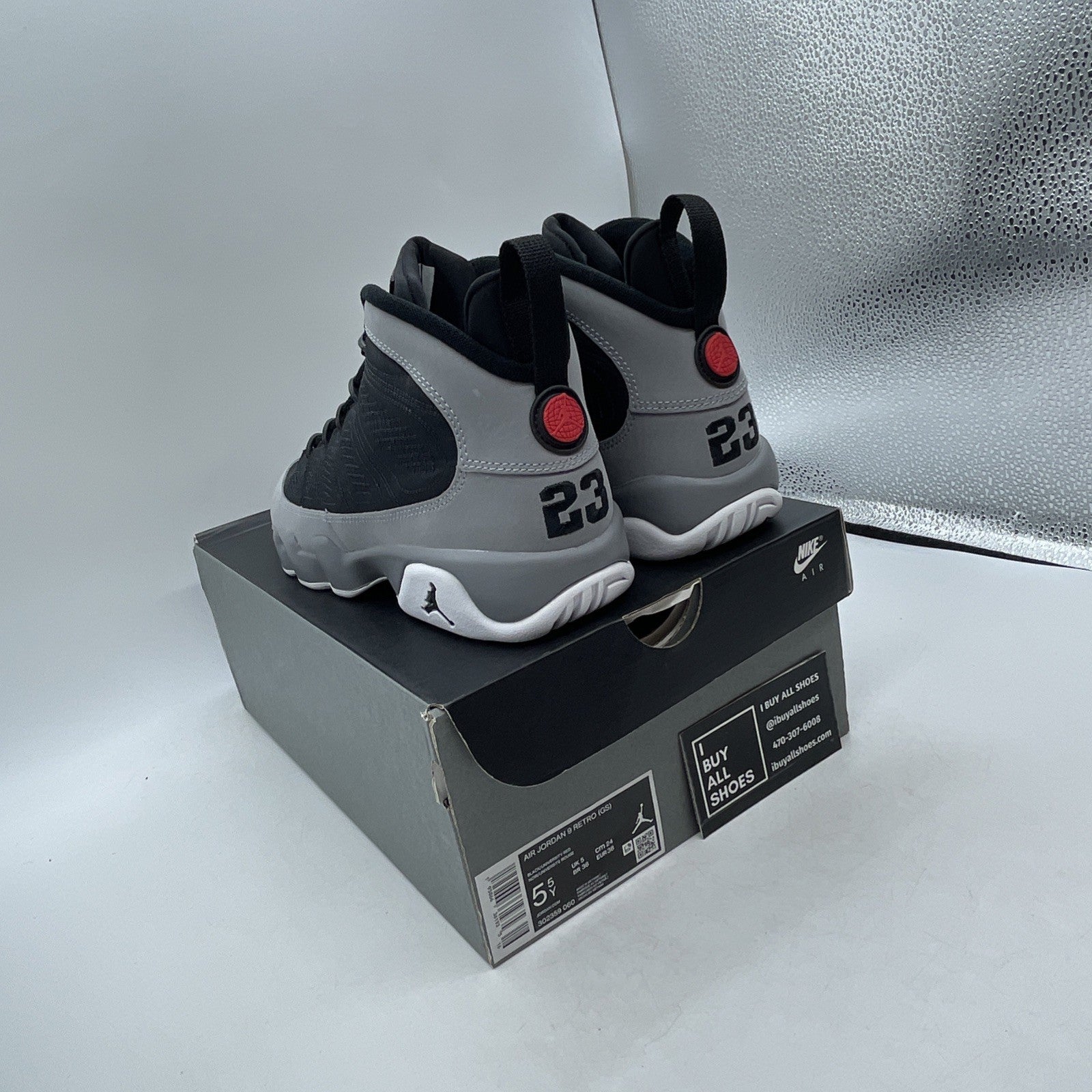 Size 5.5 - Air Jordan 9 Retro Particle Gray 2022