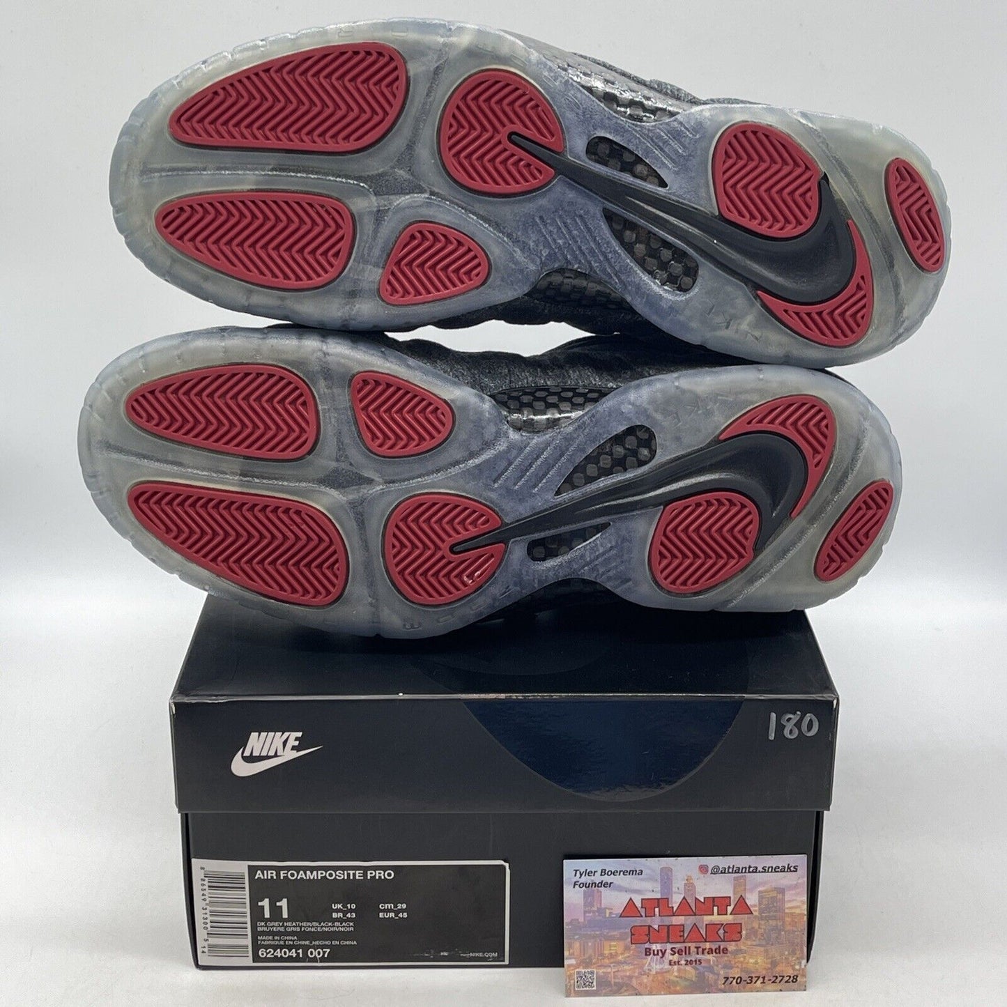 Size 11 - Nike Air Foamposite Pro Wool Fleece Grey Black Suede (624041-007)