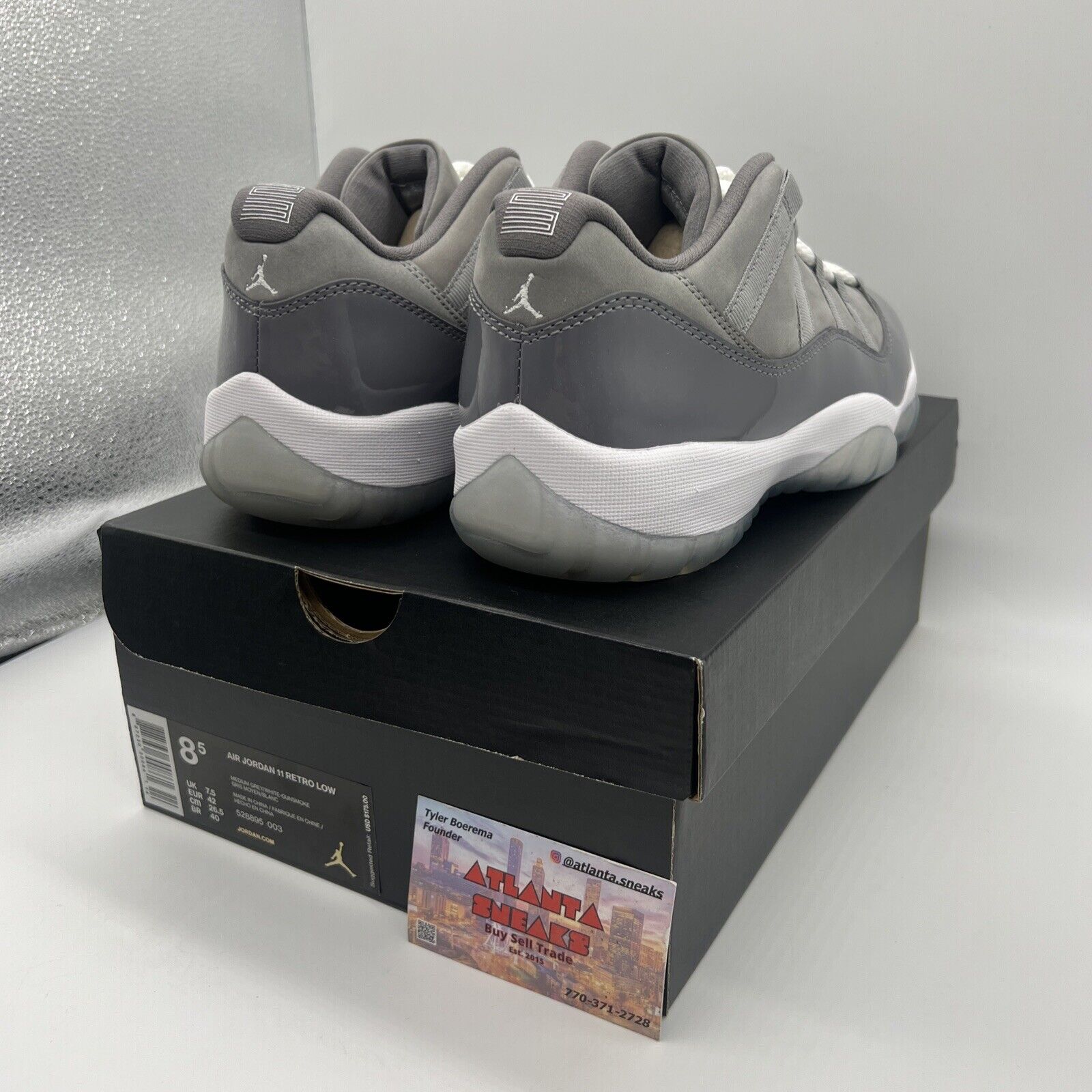 Size 8.5 - Jordan 11 Retro Low Cool Grey 2018 Brand New Og All DS Icey