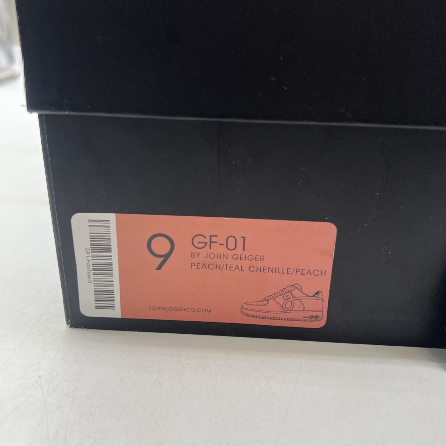Size 9 - John Geiger GF-01 Peach Teal Chenille Banned Sneaker