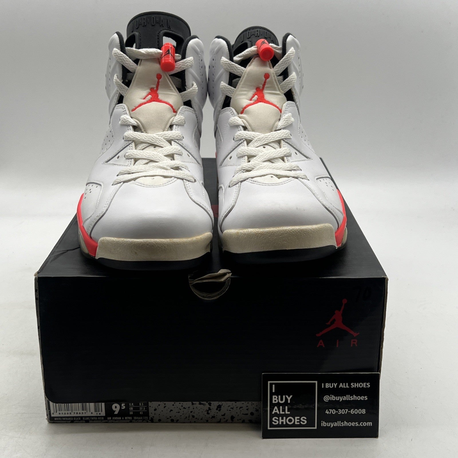Size 9.5 - Air Jordan 6 Retro 2014 White Infrared (384664-123)