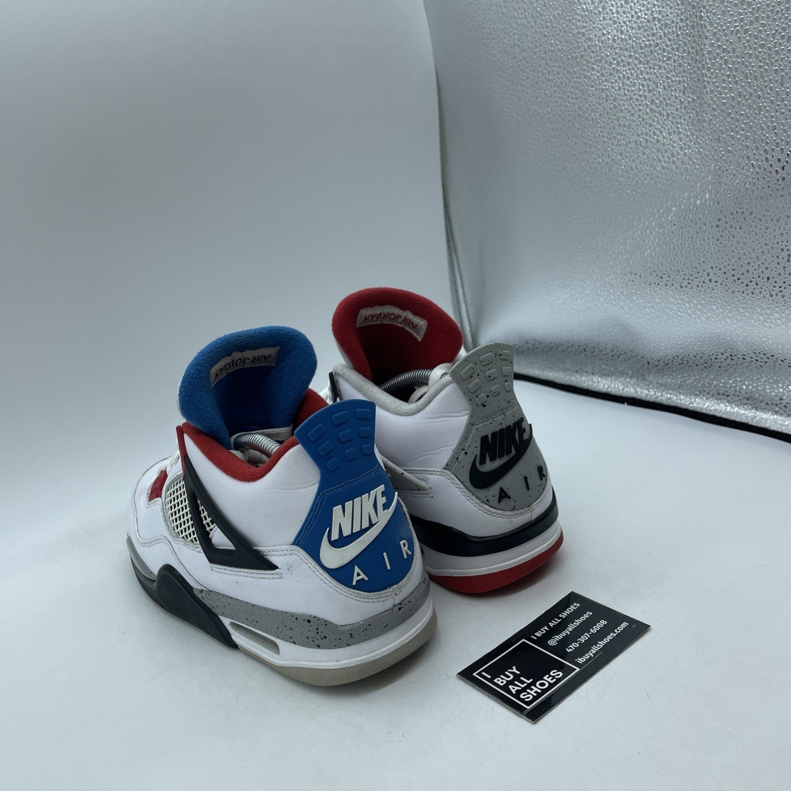 Size 9 - Jordan 4 Retro SE Mid What The 4 White Blue Black Leather (CI1184-146)