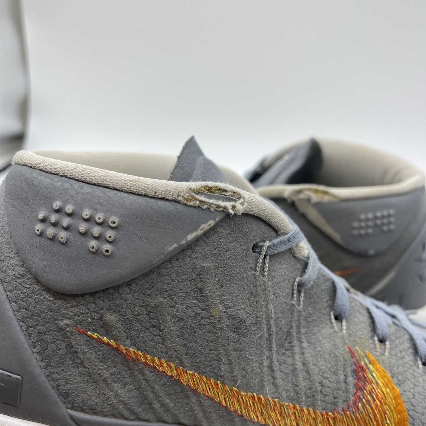 Size 11.5 - Nike Kobe A.D. Grey Snakeskin Red Orange Suede (922482-005)