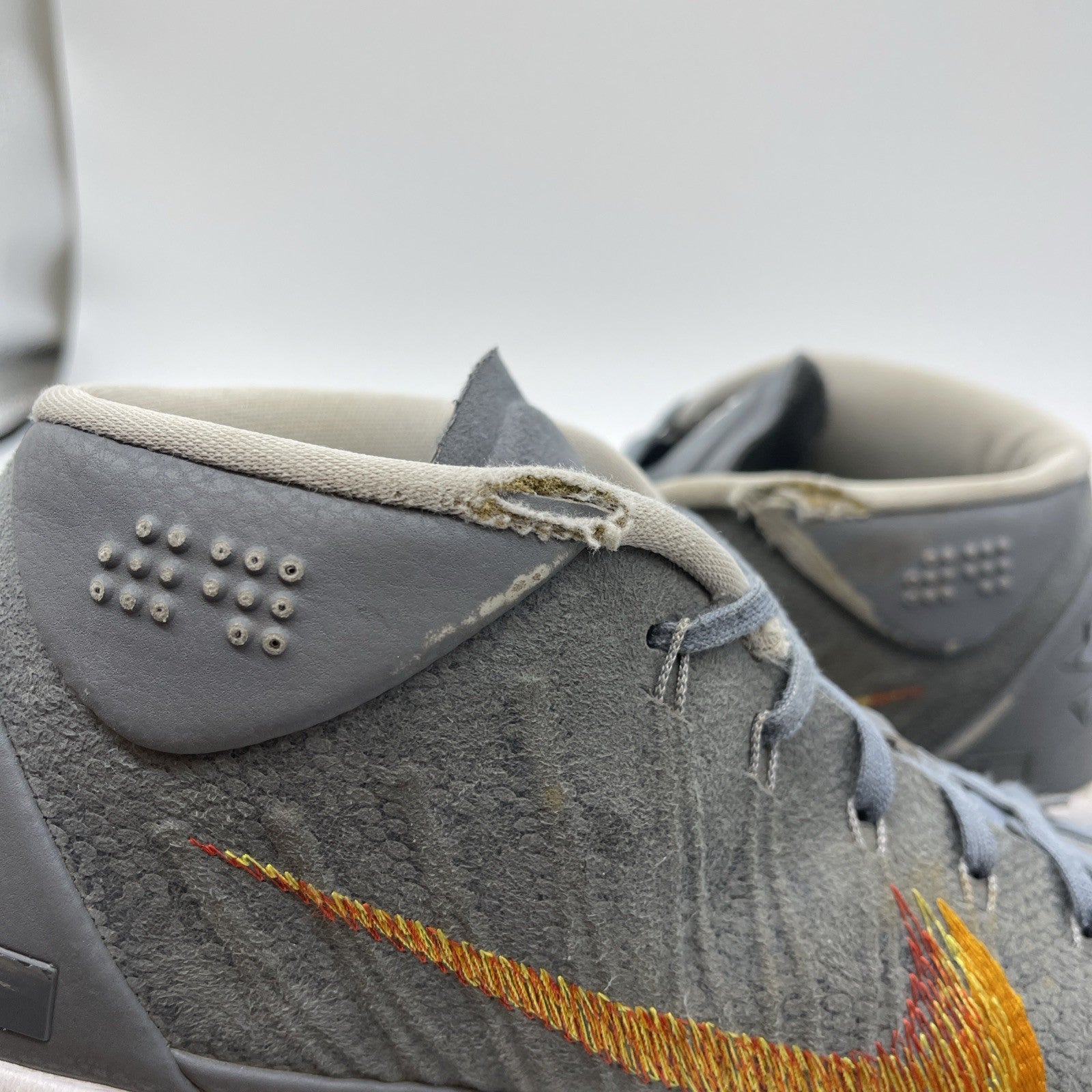 Size 11.5 - Nike Kobe A.D. Grey Snakeskin Red Orange Suede (922482-005)