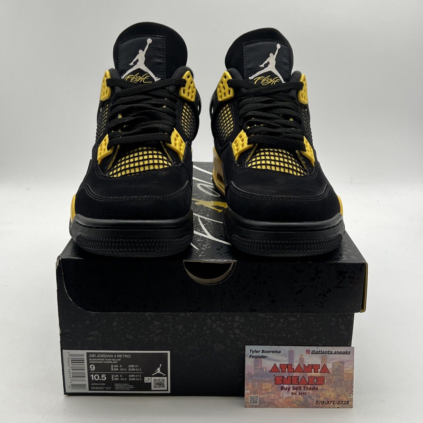 Size 9 - Air Jordan 4 Retro Thunder Black Suede Yellow (DH6927-017)