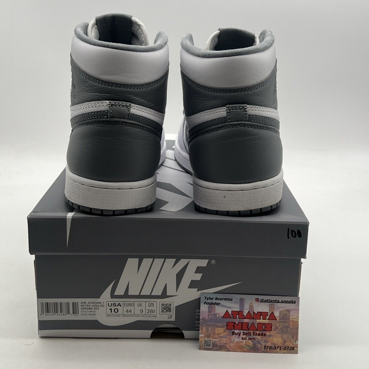 Size 10 - Air Jordan 1 Retro High OG Stealth (555088-027)