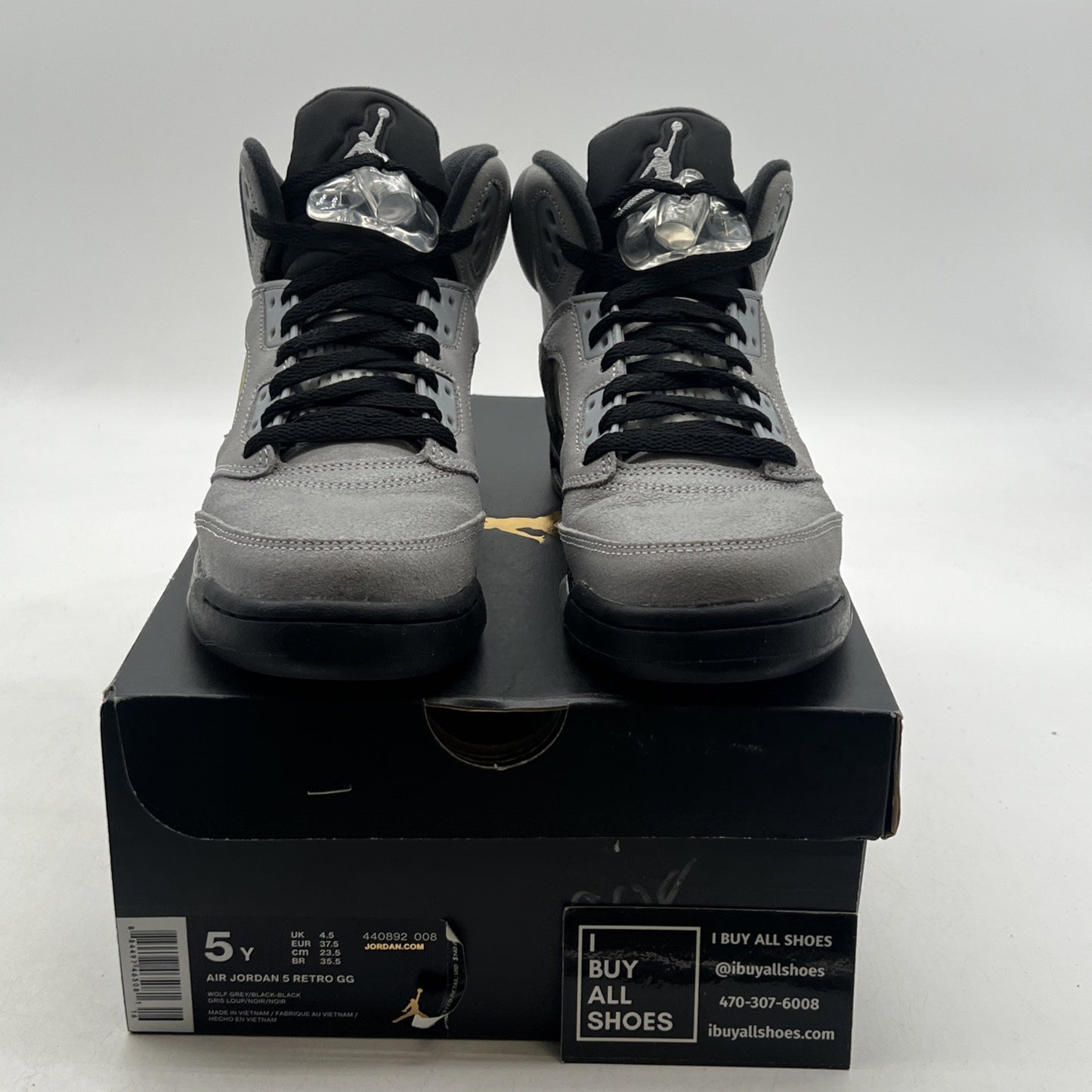 Size 5Y - Air Jordan 5 V Retro GS Wolf Grey (440892-008)