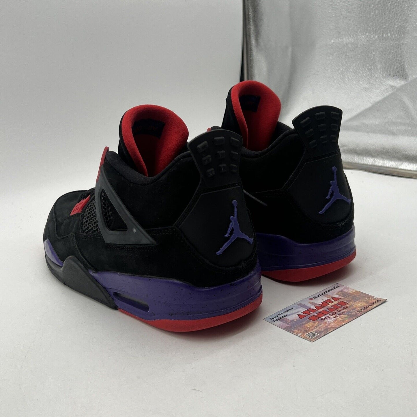 Size 13 - Jordan 4 Retro NRG Raptors 2018 Black Red Purple Suede (AQ3816-065)