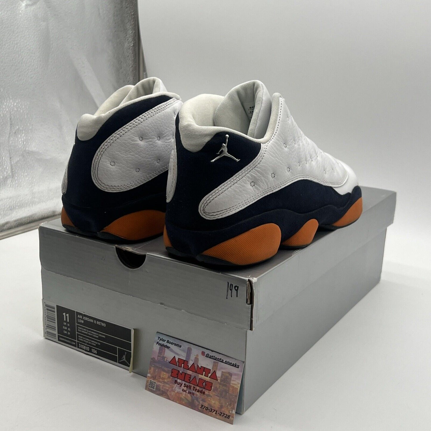 Size 11 - Air Jordan 13 Retro Low Ceramic White Navy Orange Suede (310810-106)