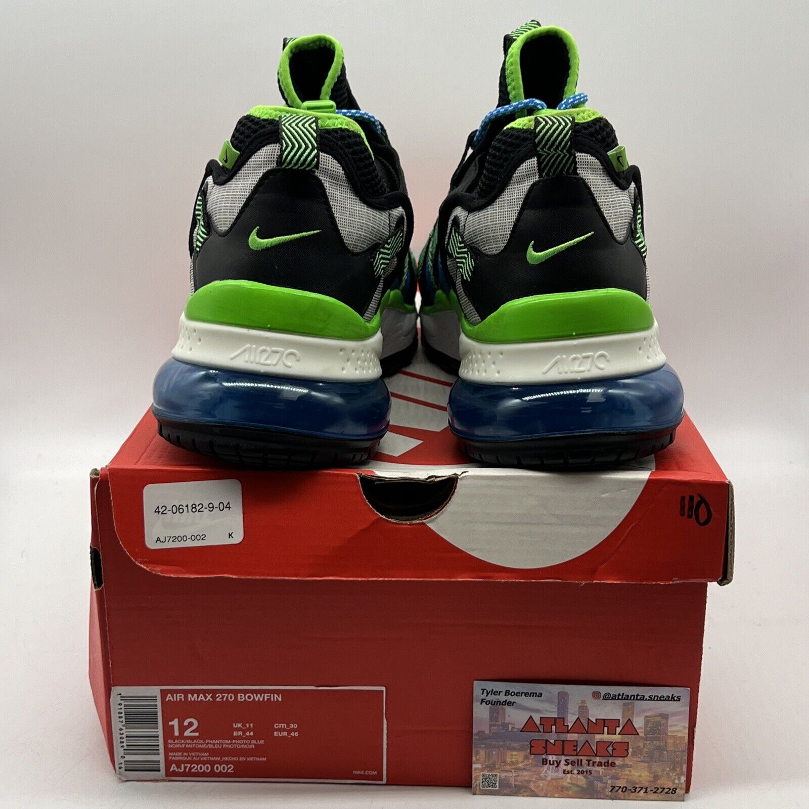 Size 12 - Nike Air Max 270 Bowfin Sprite Blue Green Black (AJ7200-002)