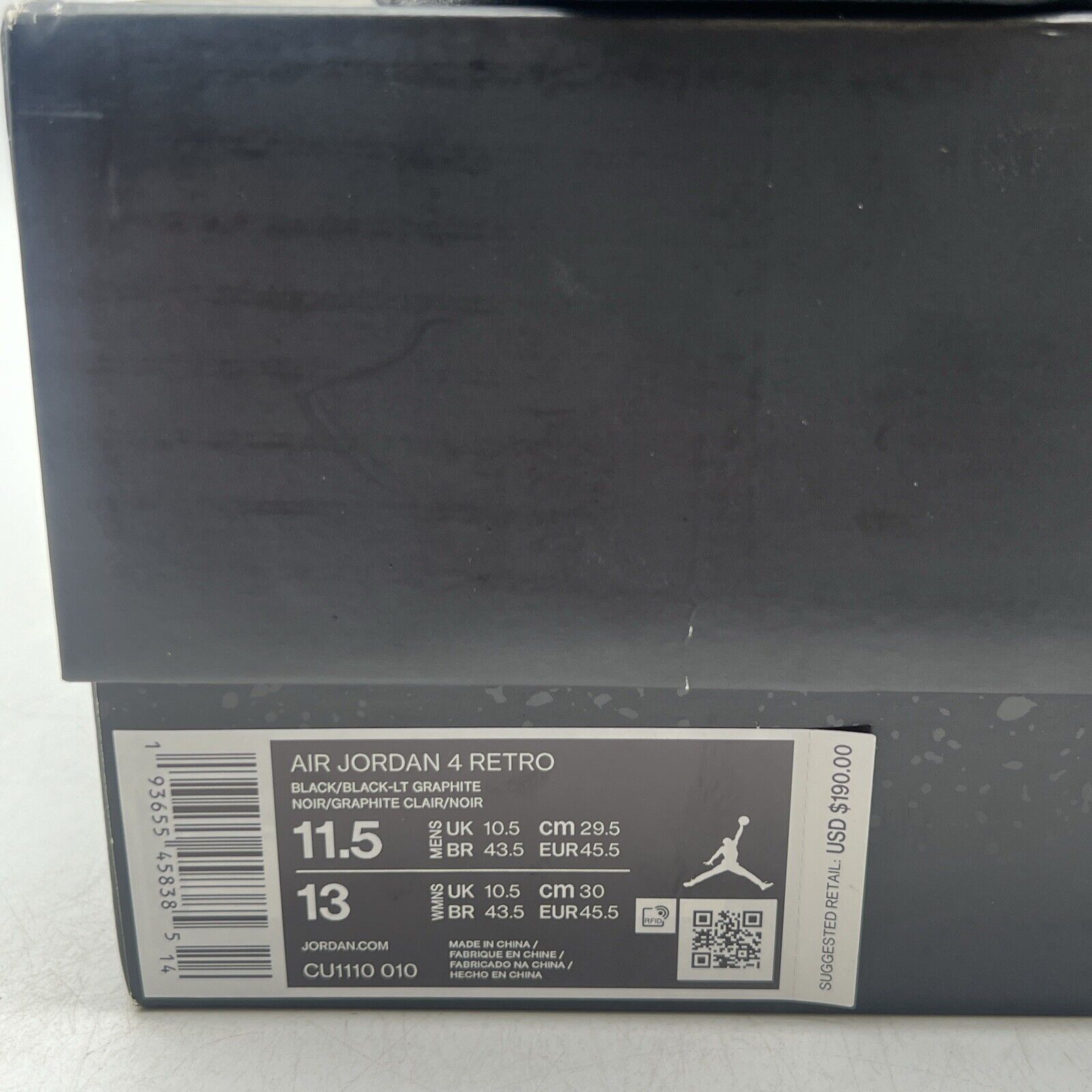 Size 11.5 - Jordan 4 Retro Mid Black Cat Suede (CU1110-010)