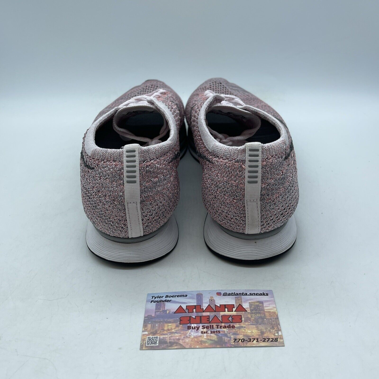 Size 11 - Nike Flyknit Racer Strawberry Red Grey White Suede (526628-604)