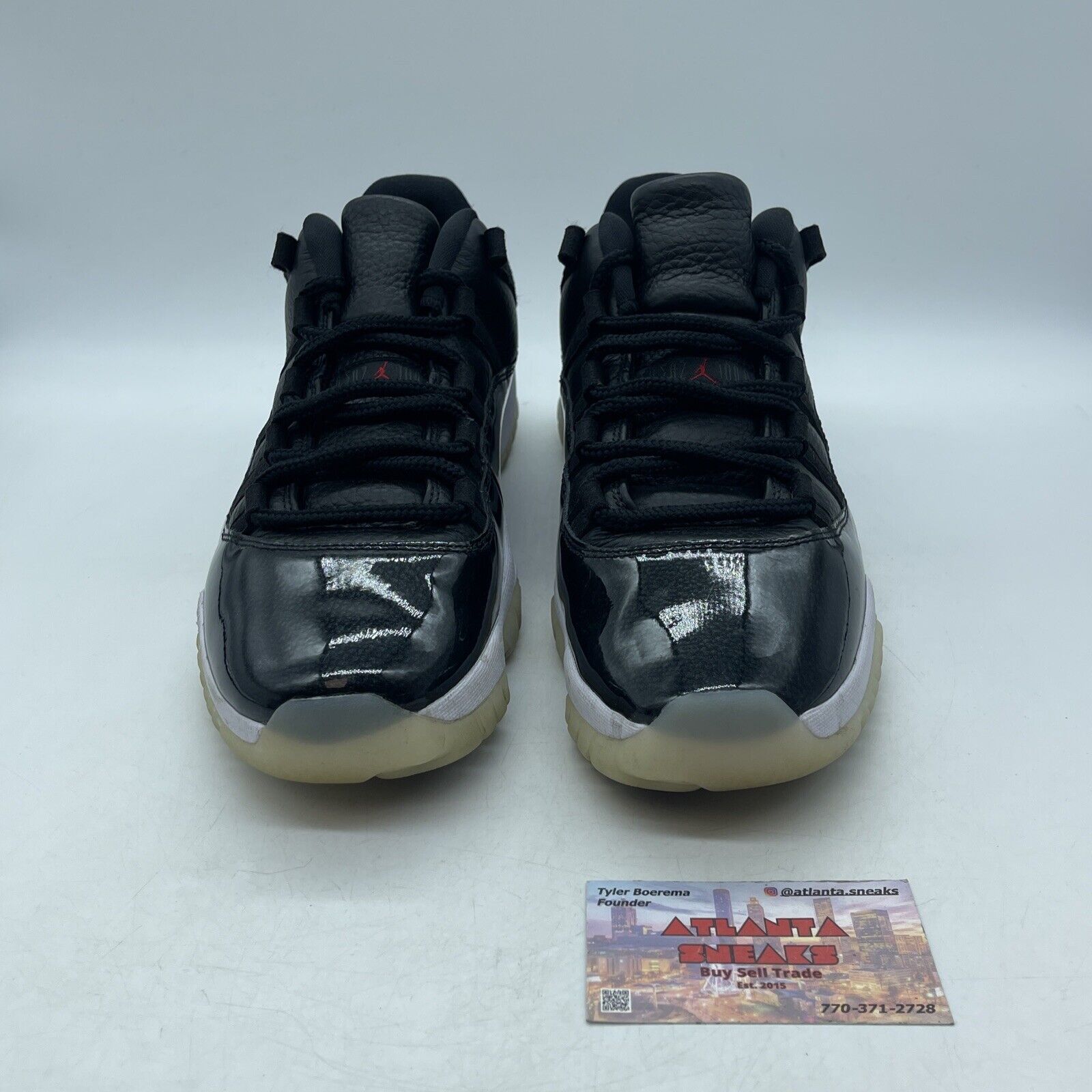 Size 10 - Jordan 11 Retro Low 72-10 Black White Leather (AV2187-001)