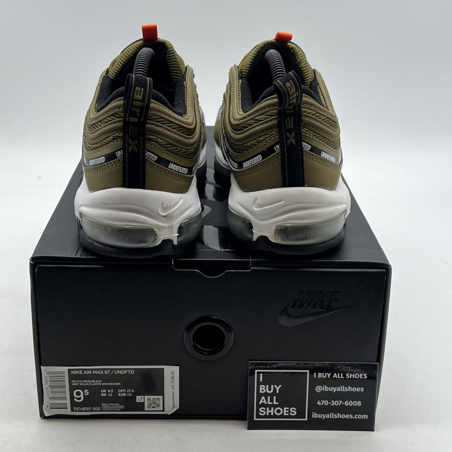 Size 9.5 - Nike Undefeated x Air Max 97 Militia Green (DC4830-300)