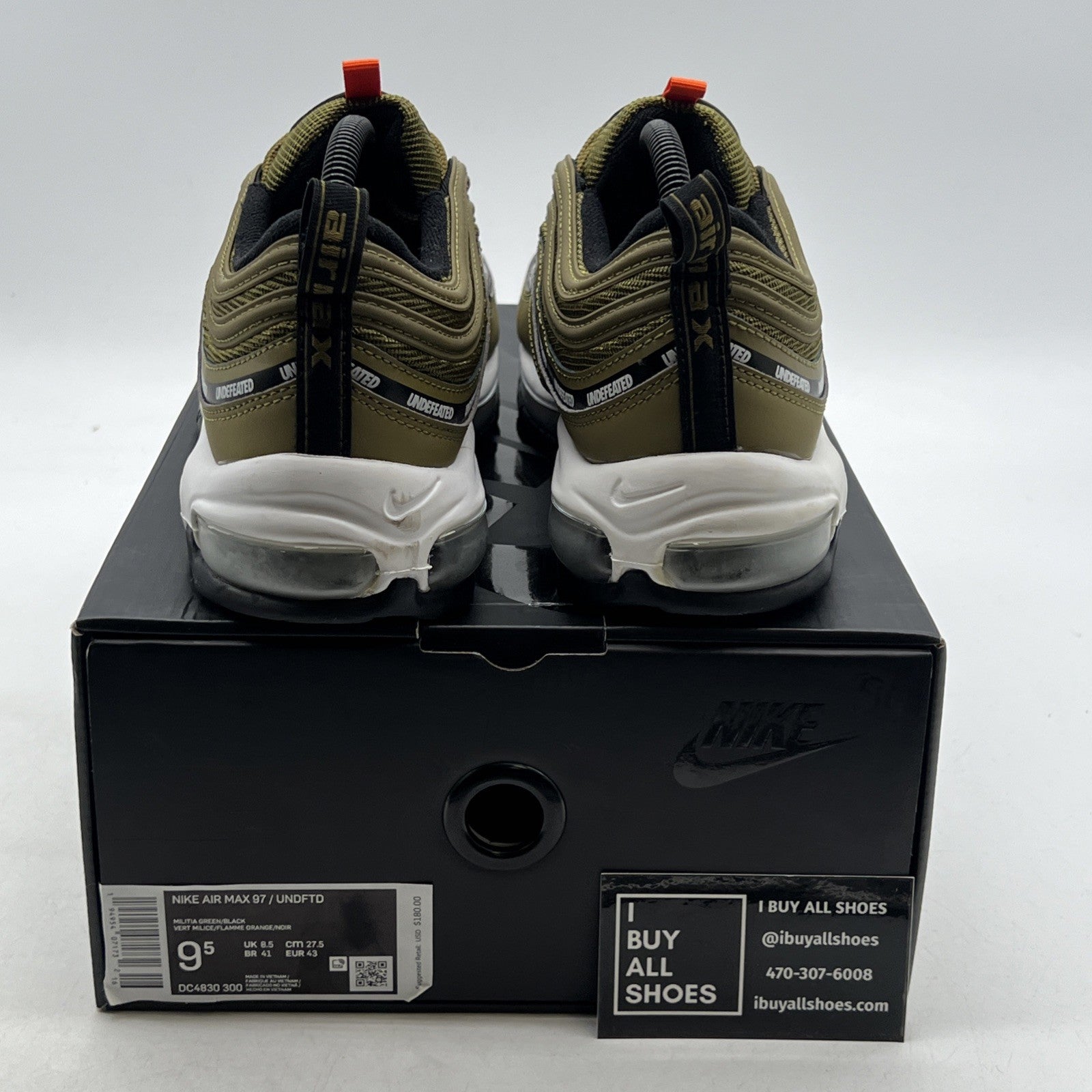 Size 9.5 - Nike Undefeated x Air Max 97 Militia Green (DC4830-300)