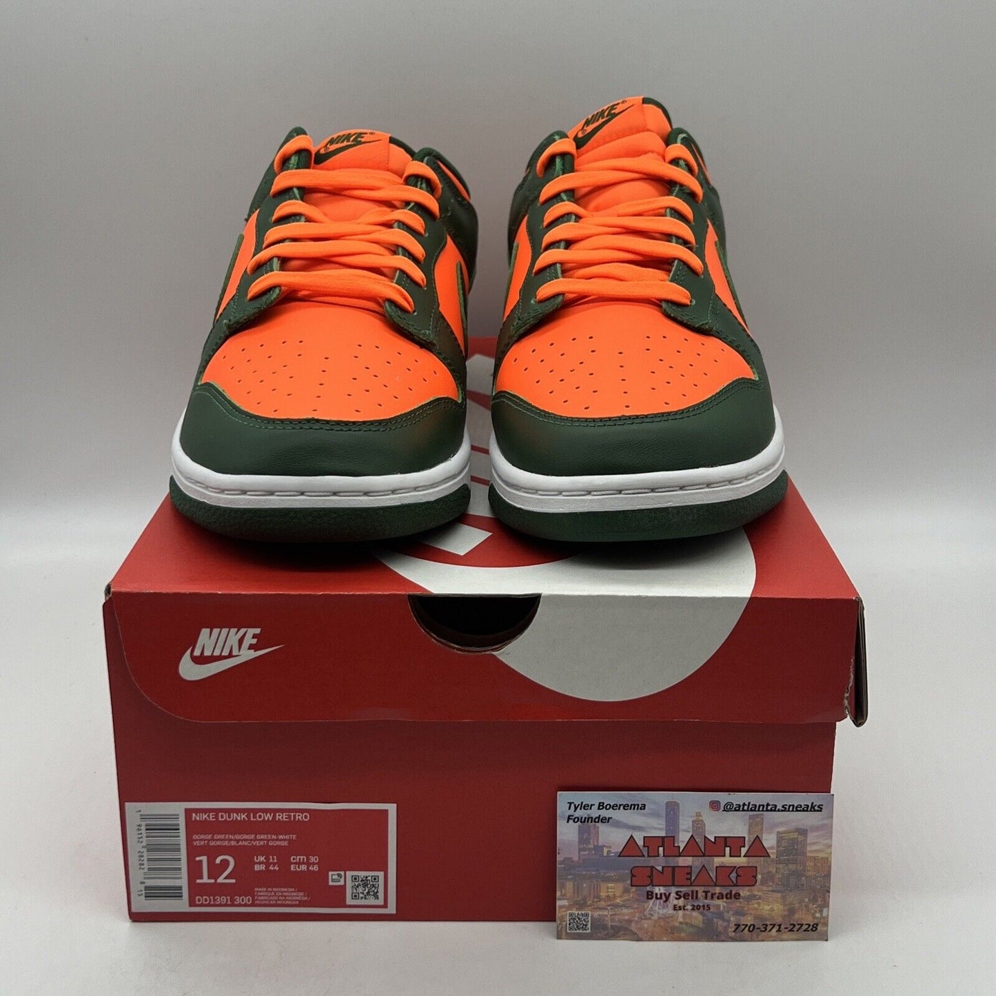 Size 12 - Nike Dunk Low Miami Hurricanes Brand New Og All