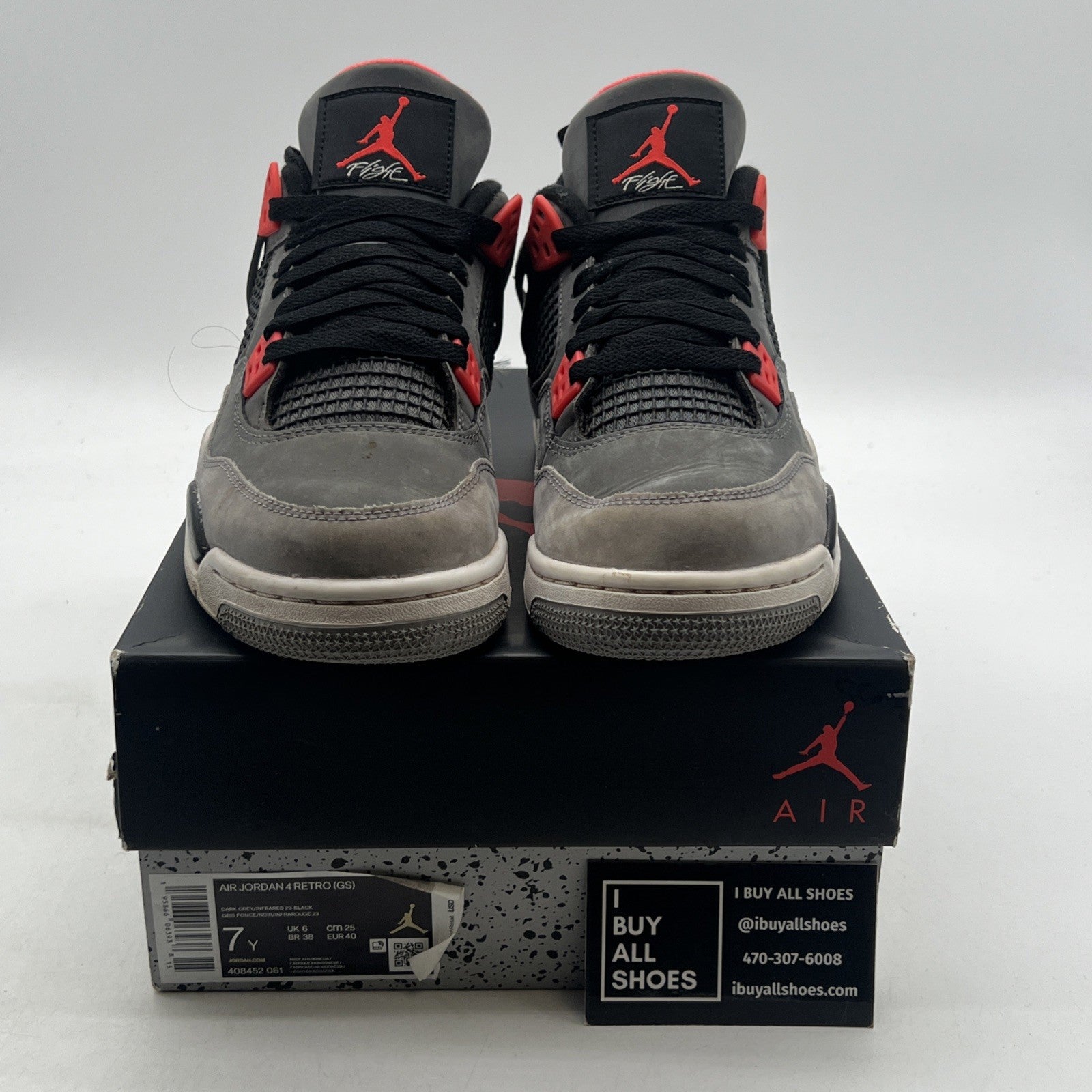 Size 7Y - Air Jordan 4 Infrared 2022 (408452-061)