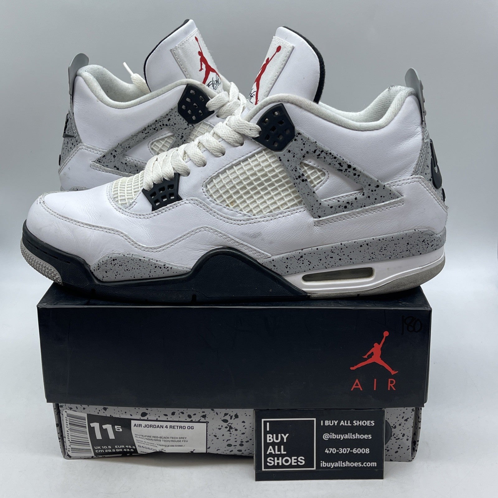 Size 11.5 - Air Jordan 4 Retro OG Mid White Cement (840606-192)