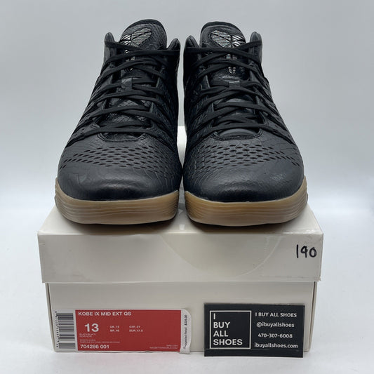 Size 13 - Nike Kobe 9 EXT QS Mid Snakeskin Black Leather (704286-001)