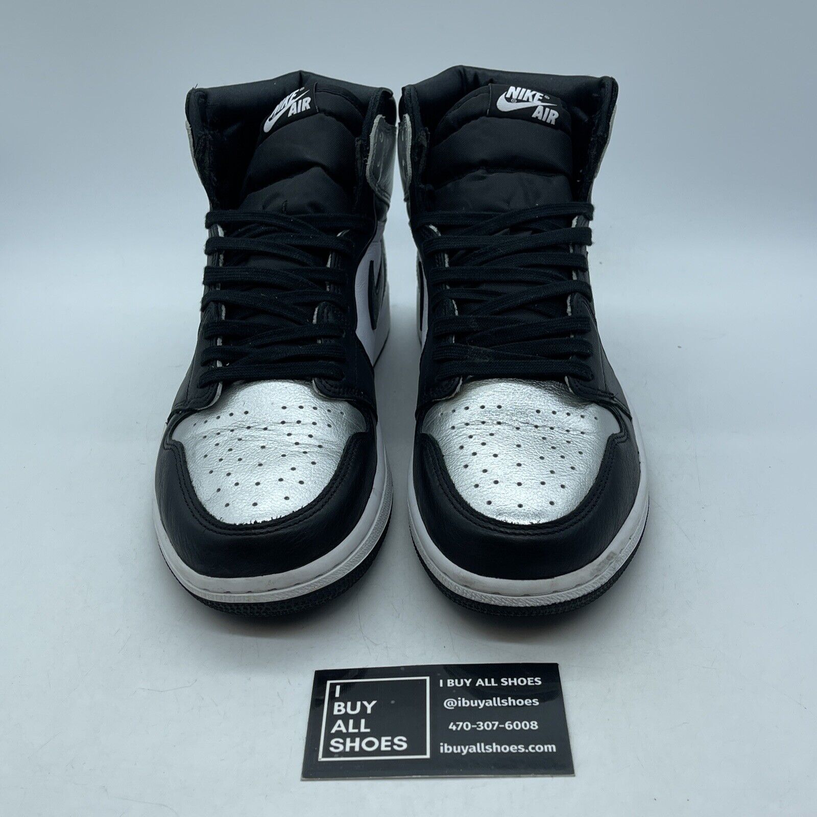 Size 11 - Jordan 1 High OG Metallic Silver White Black Leather (CD0461-001)