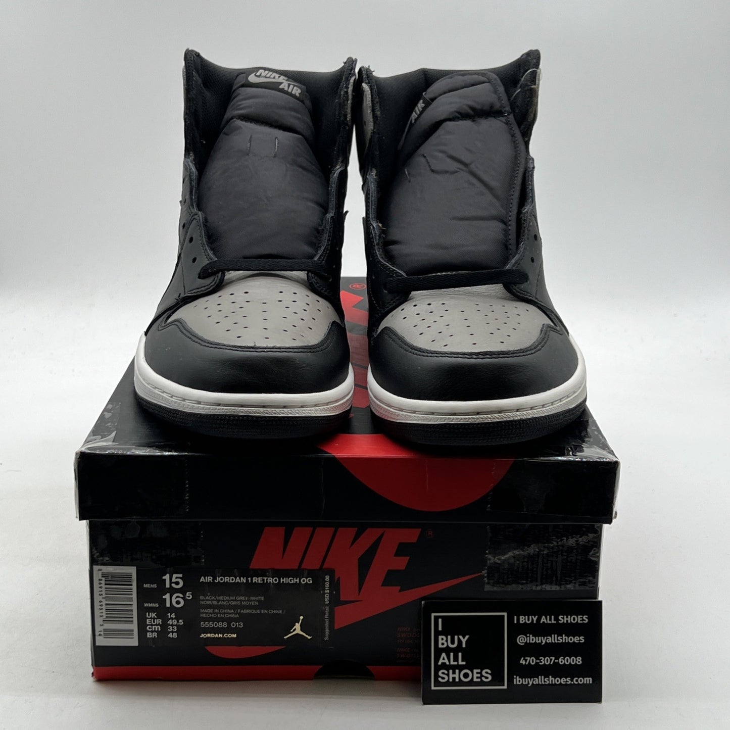 Size 15 - Air Jordan 1 Retro OG High Shadow (555088-013)