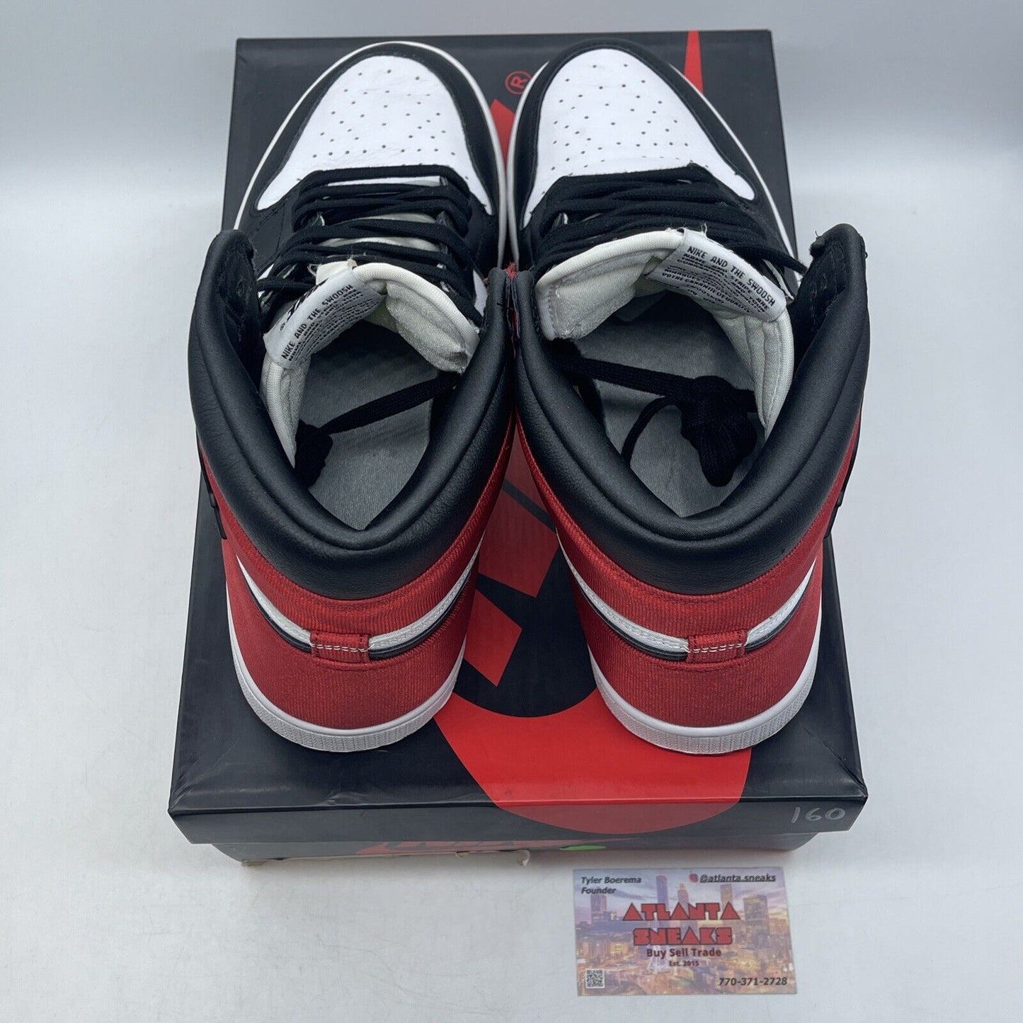 Size 12 W - Air Jordan 1 Retro High Satin Black Toe W White Red (CD0461-016)