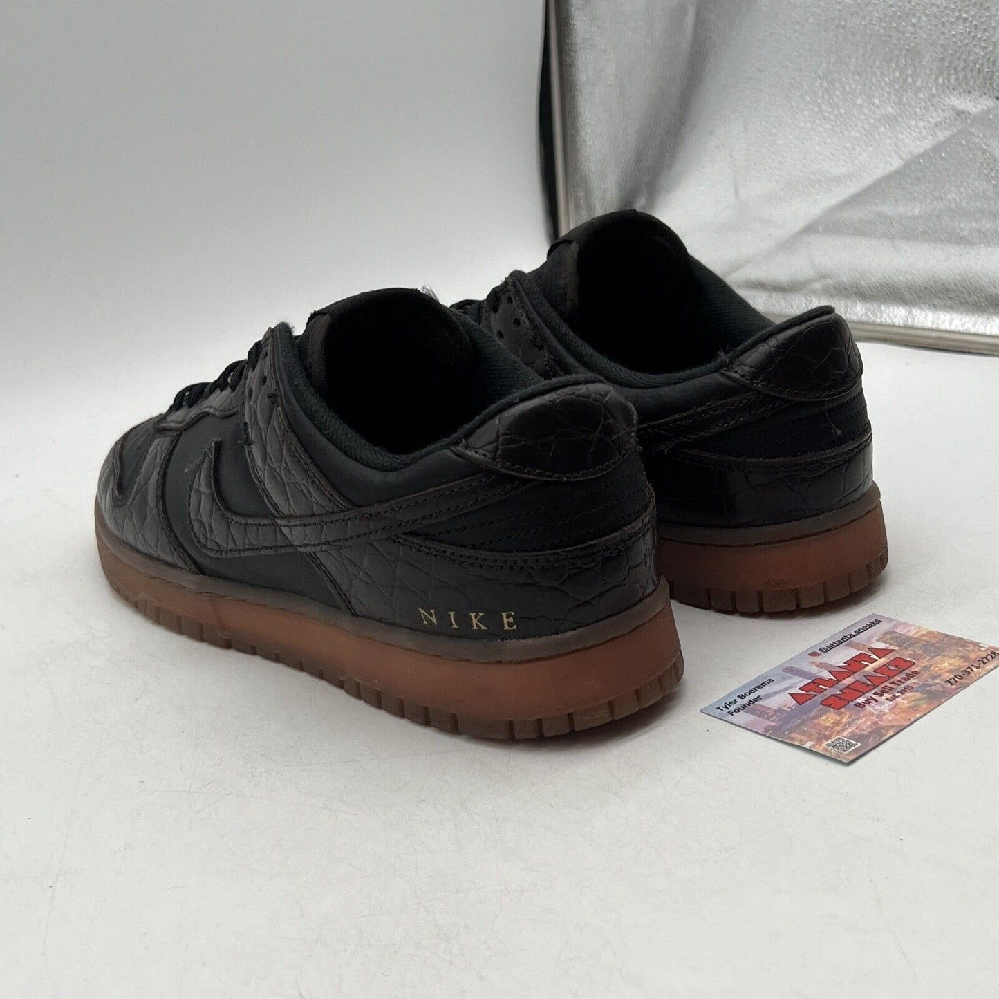Size 11 - Nike Dunk SE Low Chocolate Croc Brown Leather (DV1024-010)