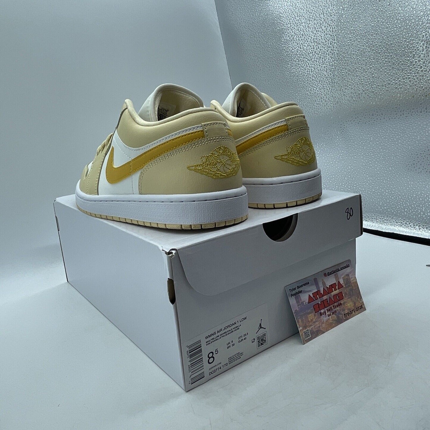 Size 8.5W - Wmns Air Jordan 1 Low Sail/Yellow Ochre-Pale Vanilla (DC0774-170)