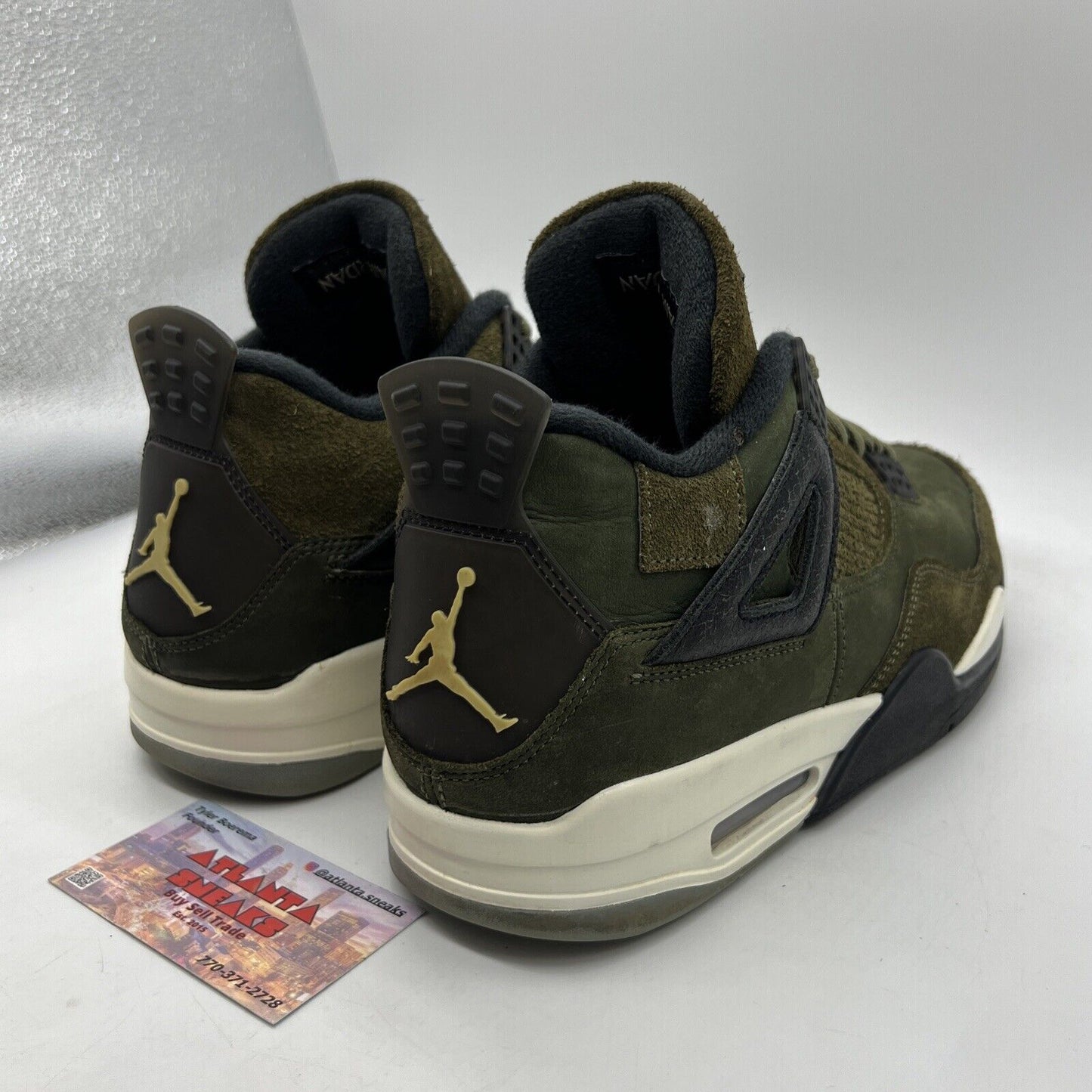 Size 10 - Jordan 4 SE Retro Low Craft - Olive Black White Suede (FB9927-200)