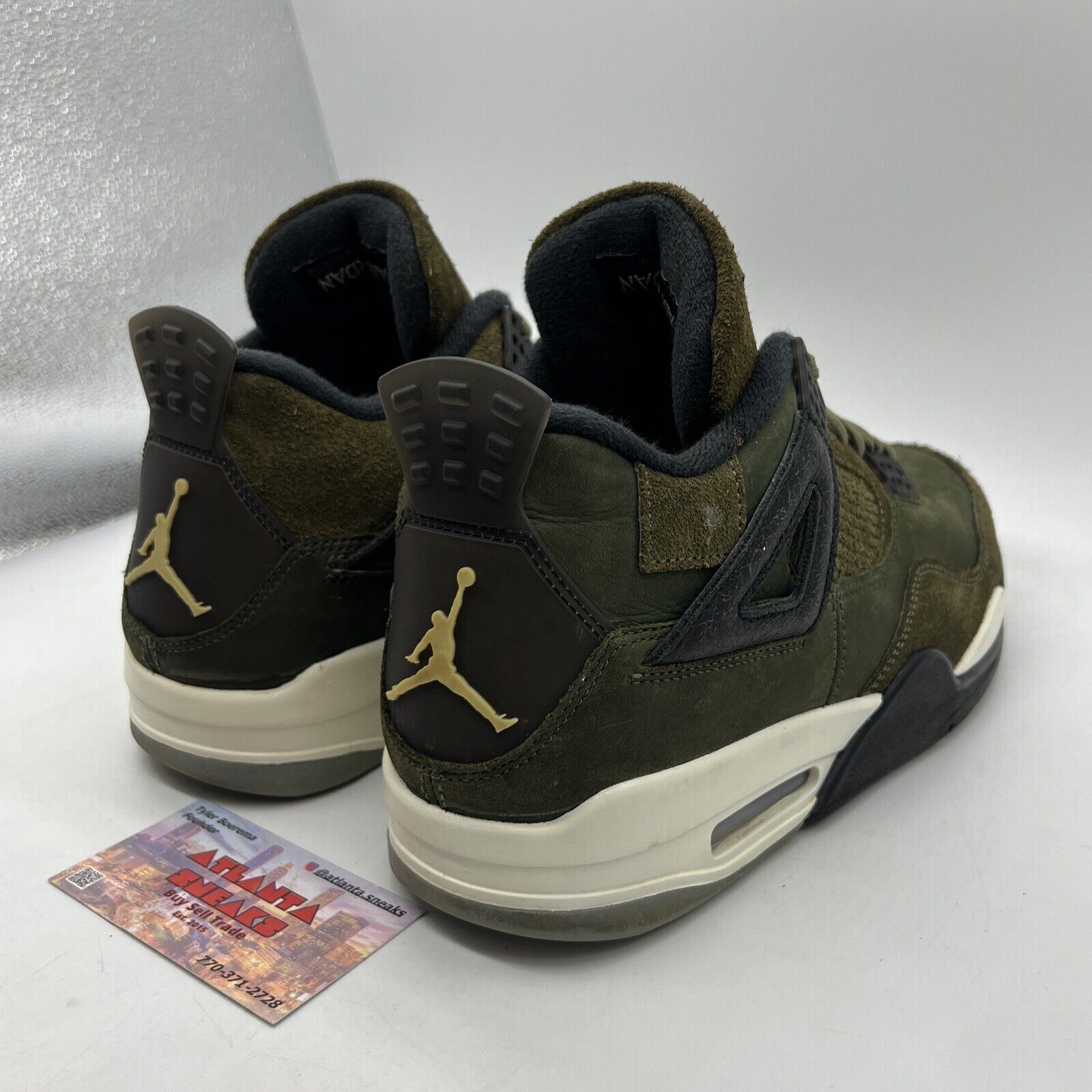 Size 10 - Jordan 4 SE Retro Low Craft - Olive Black White Suede (FB9927-200)
