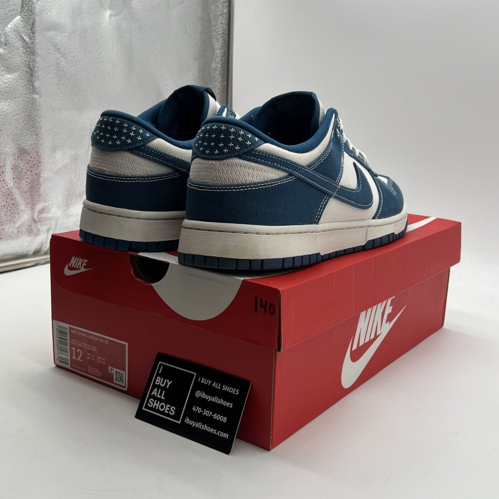 Size 12 - Nike Dunk Low SE Sashiko - Industrial Blue (DV0834-101)