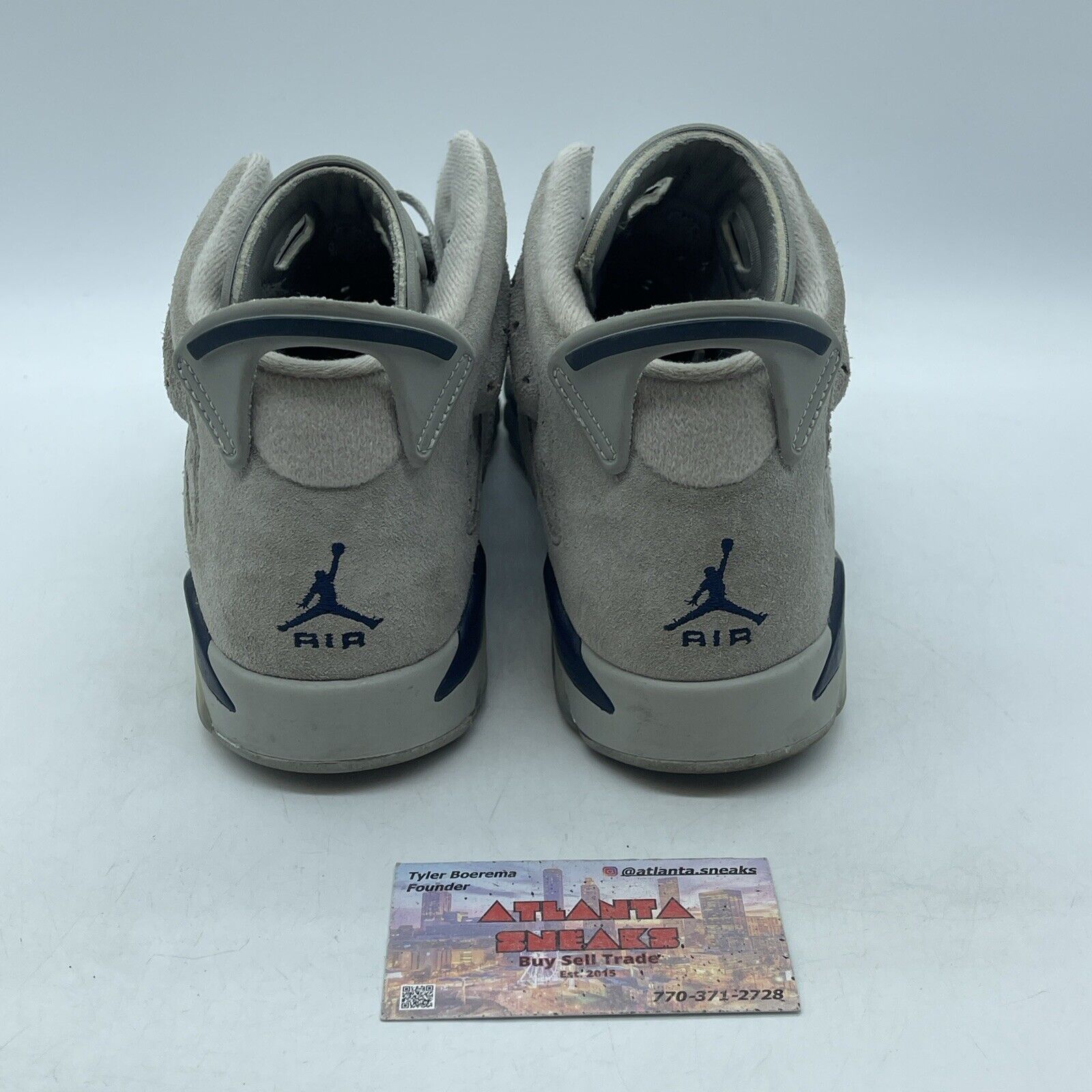 Size 7 - Jordan 6 Retro Mid Georgetown Grey Suede Blue Leather (384665-012)