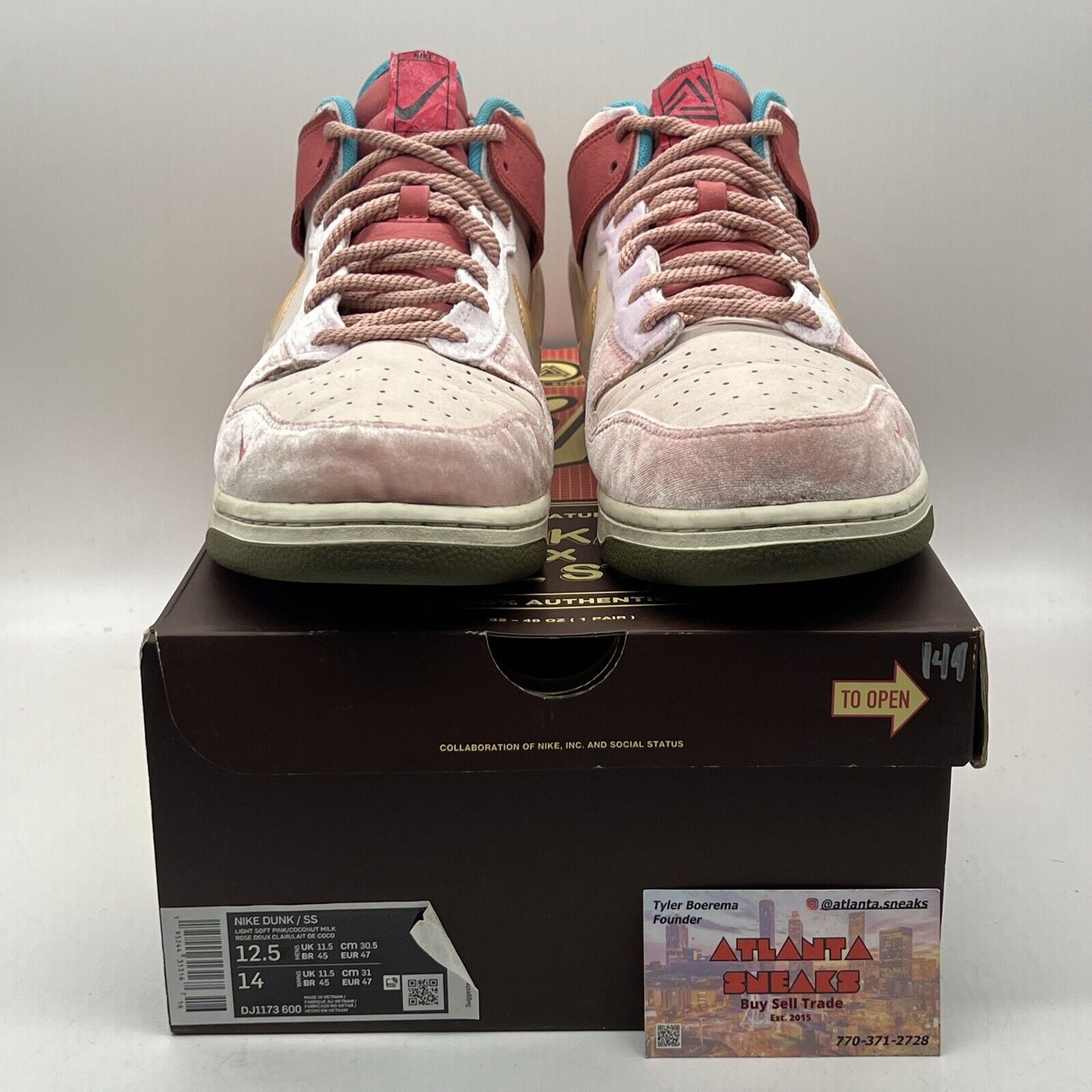 Size 12.5 - Nike Social Status x Dunk Mid Strawberry Milk (DJ1173-600)