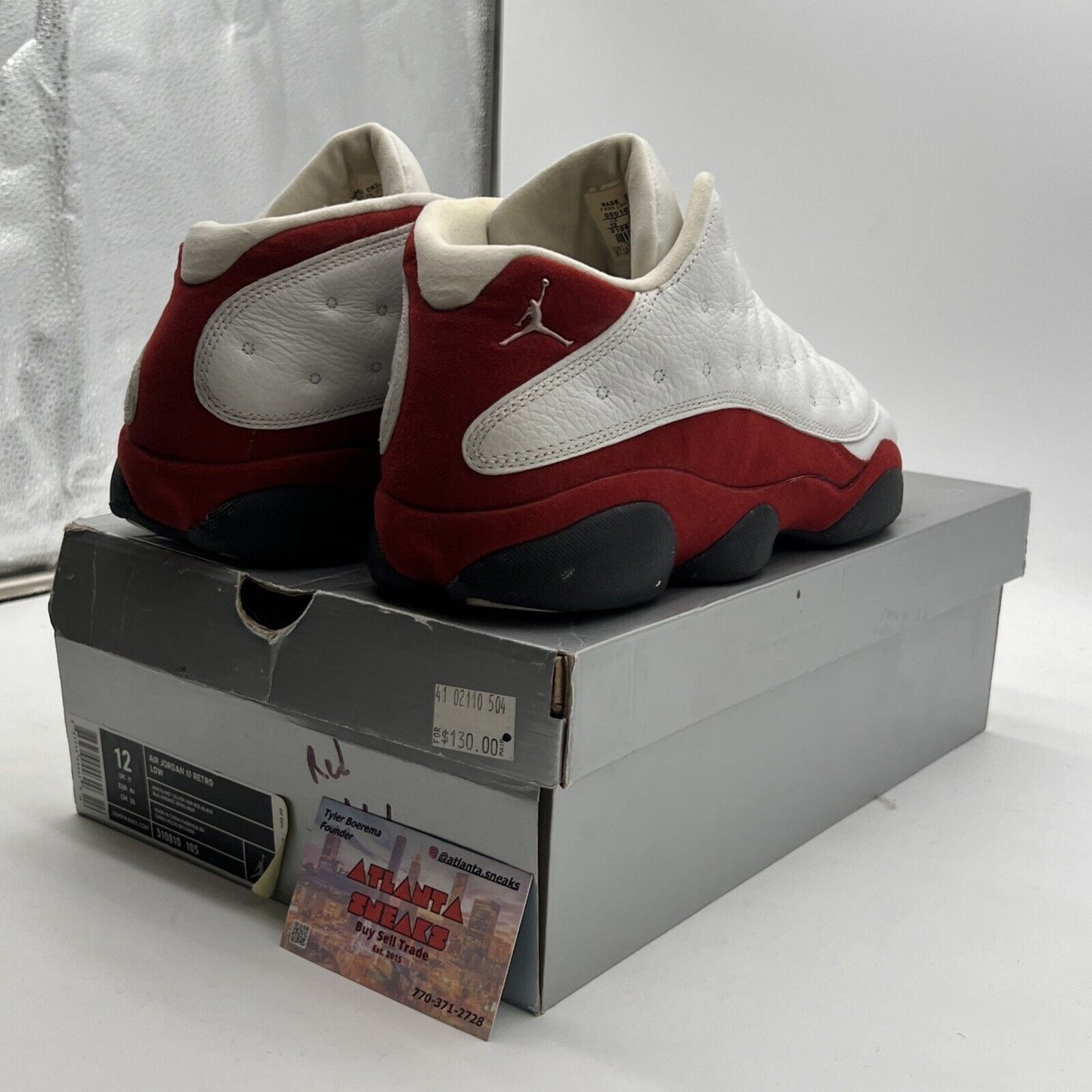 Size 12 - Air Jordan 13 Retro 2005 Low Cherry White (310810-105)