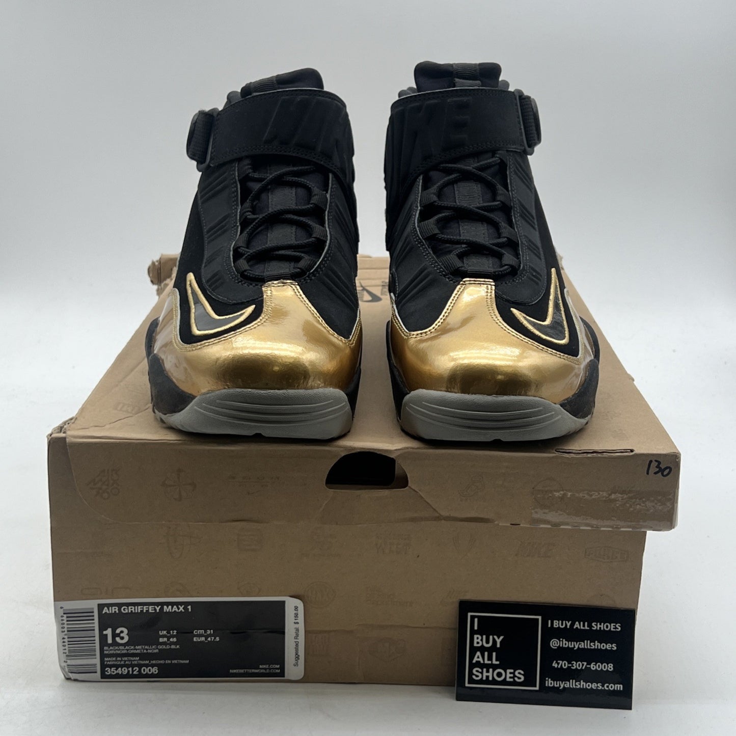 Size 13 - Nike Air Griffrey Max 1 Black (354912-006)