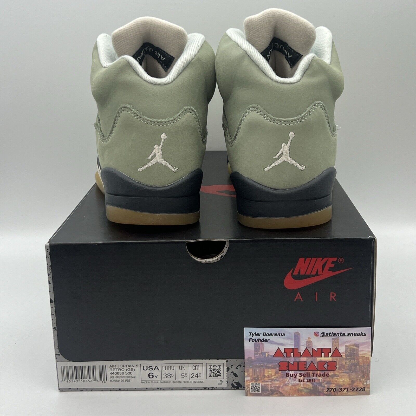 Big Kid's Jordan 5 Retro "Jade Horizon" Jade Horizon/Desert Sand (440888 300)