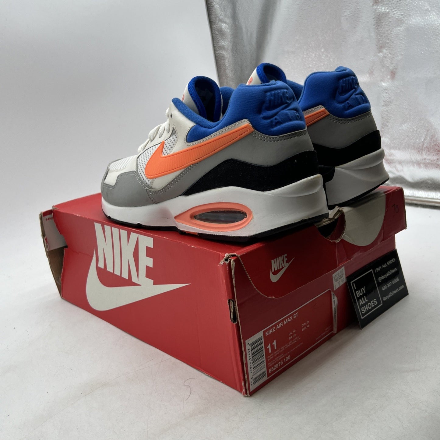 Size 11 - Nike Air Max ST White Grey Mango (652976-100)