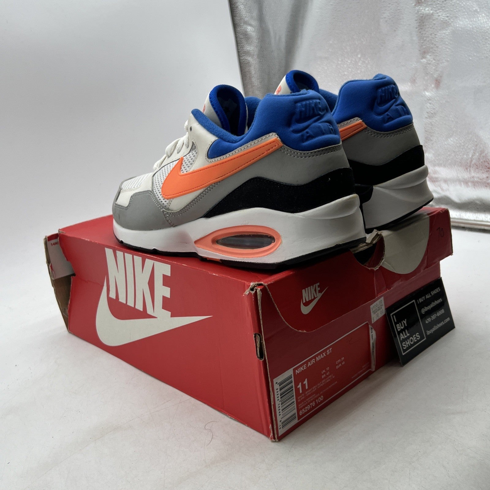 Size 11 - Nike Air Max ST White Grey Mango (652976-100)
