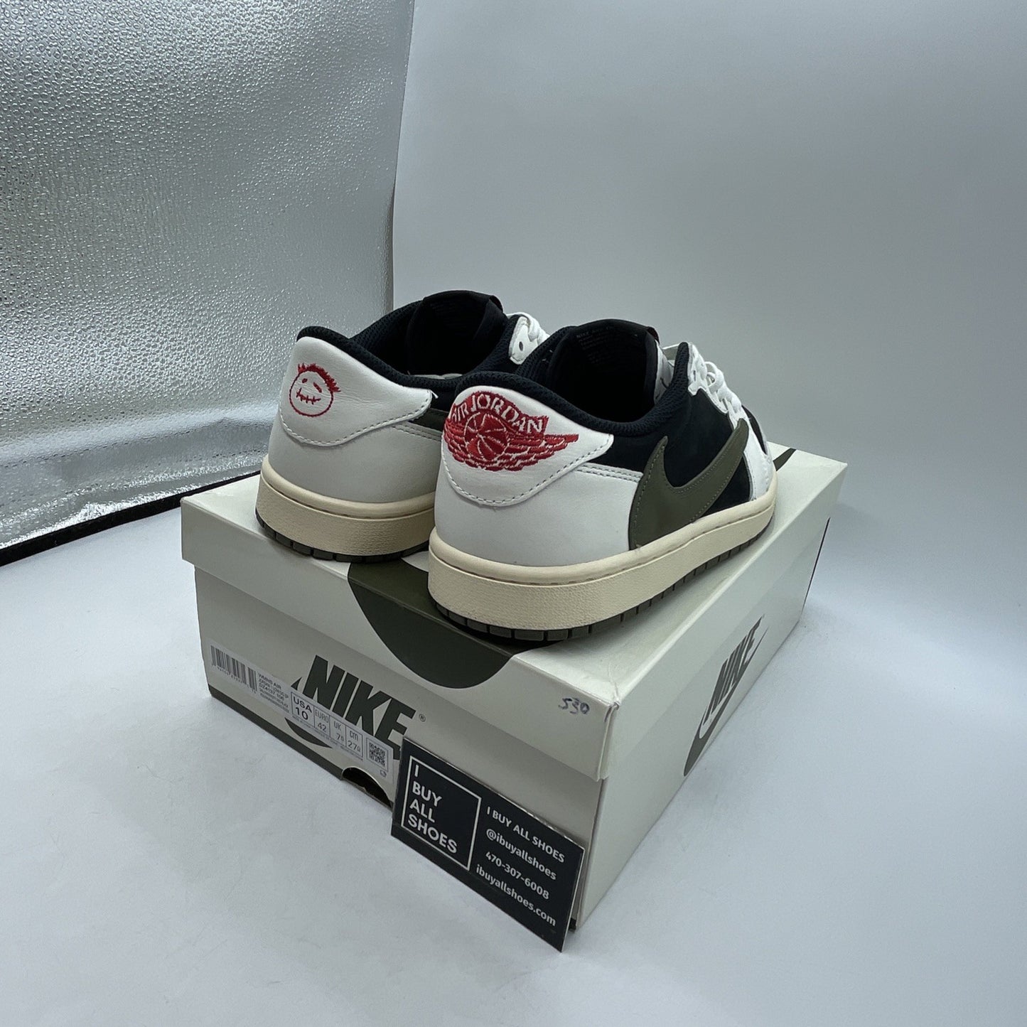 Size 10W - Air Jordan 1 Retro OG x Travis Scott Low Olive