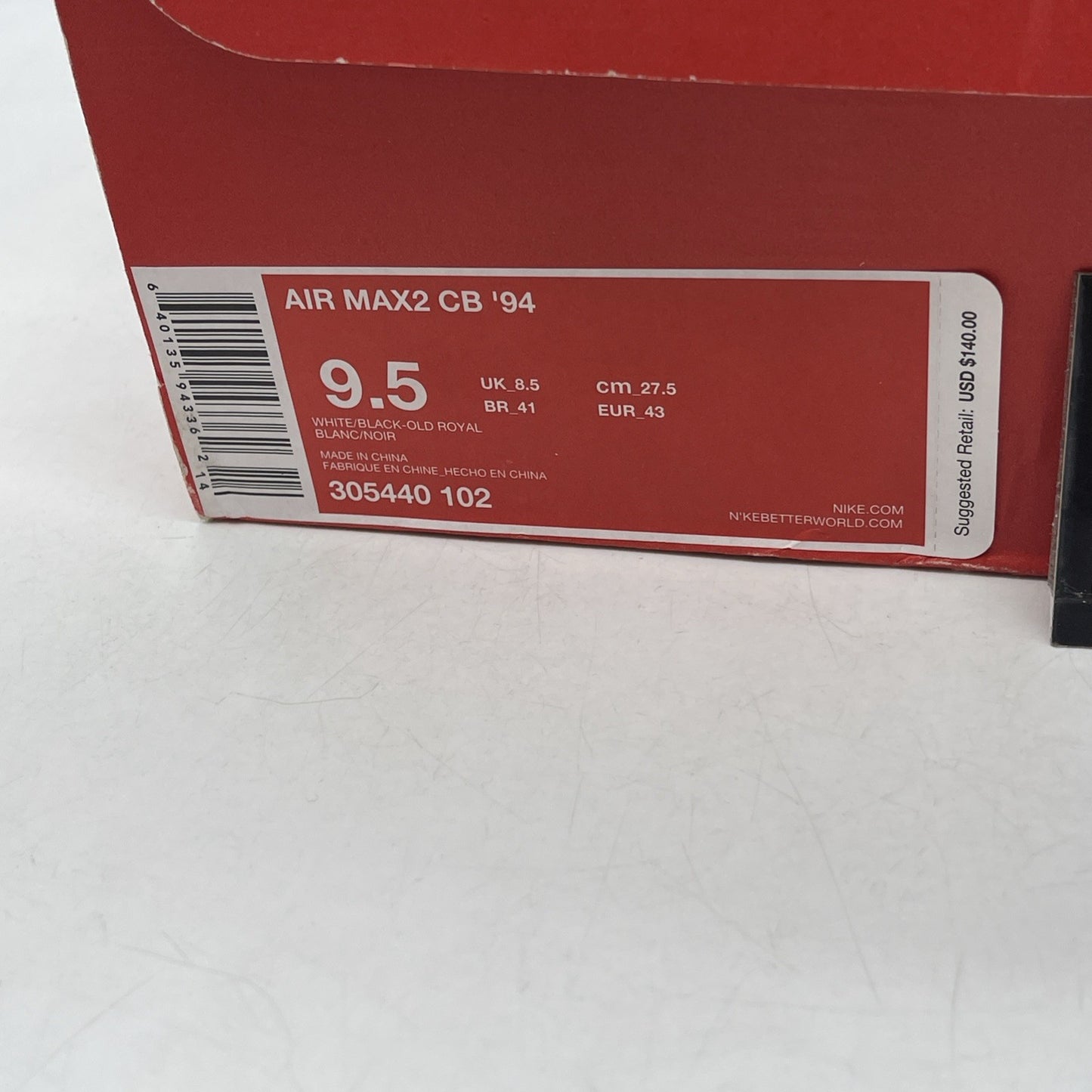 Size 9.5 - Nike Air Max 2 CB 94 2015 Old Royal (305440-102)