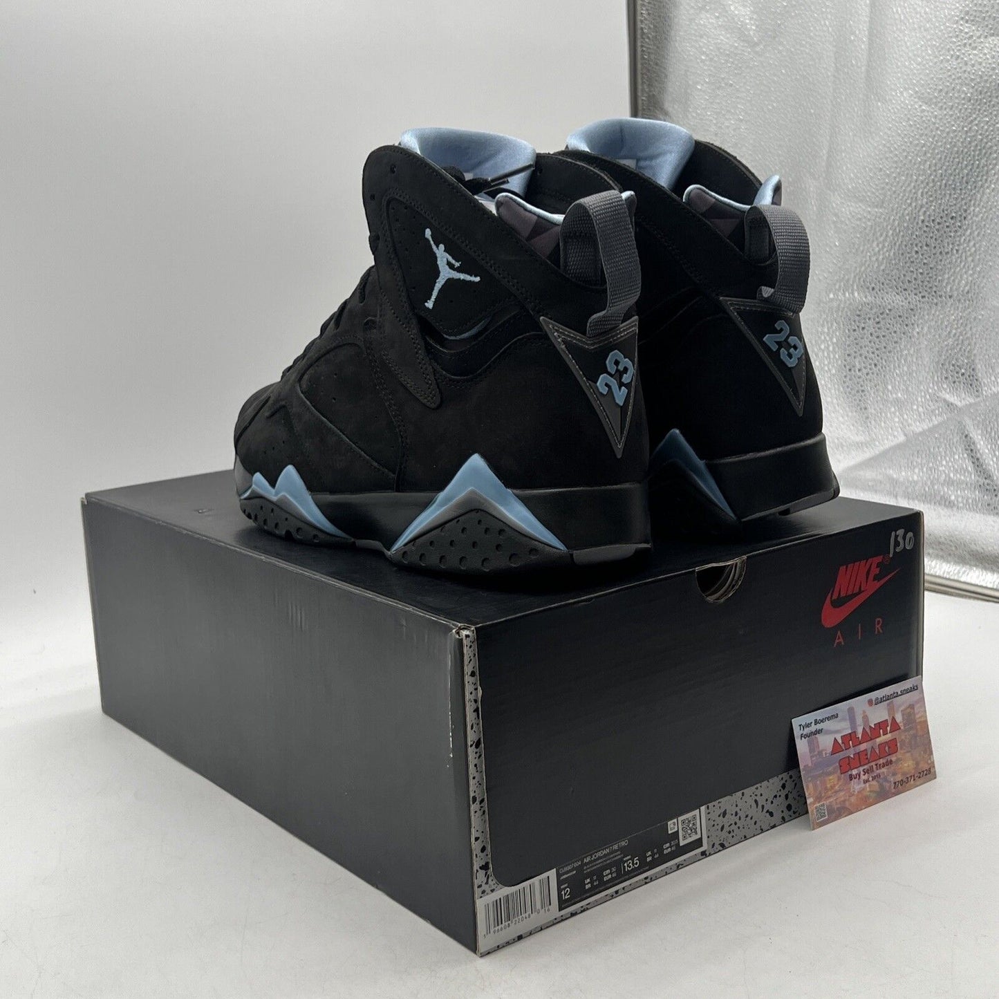 Size 12 - Air Jordan 7 Retro 2023 Chambray Black Suede (CU9307-004)