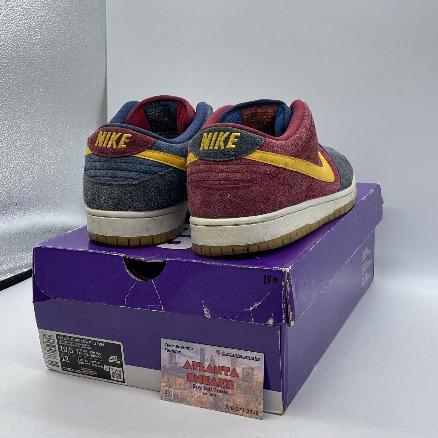 Size 10.5 - Nike Dunk SB Low Catalonia Burgundy Blue Suede  (DJ0606-400)