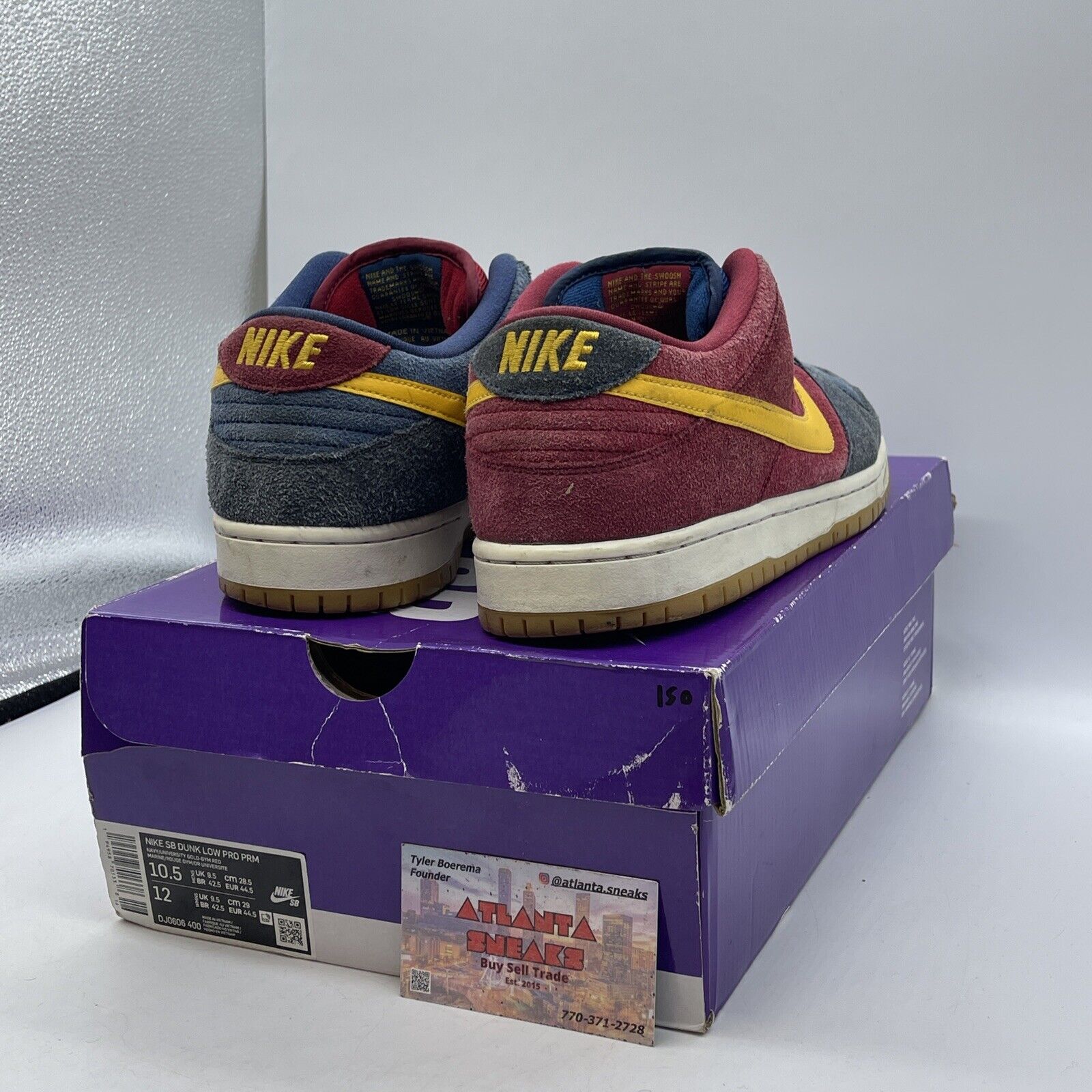 Size 10.5 - Nike Dunk SB Low Catalonia Burgundy Blue Suede  (DJ0606-400)