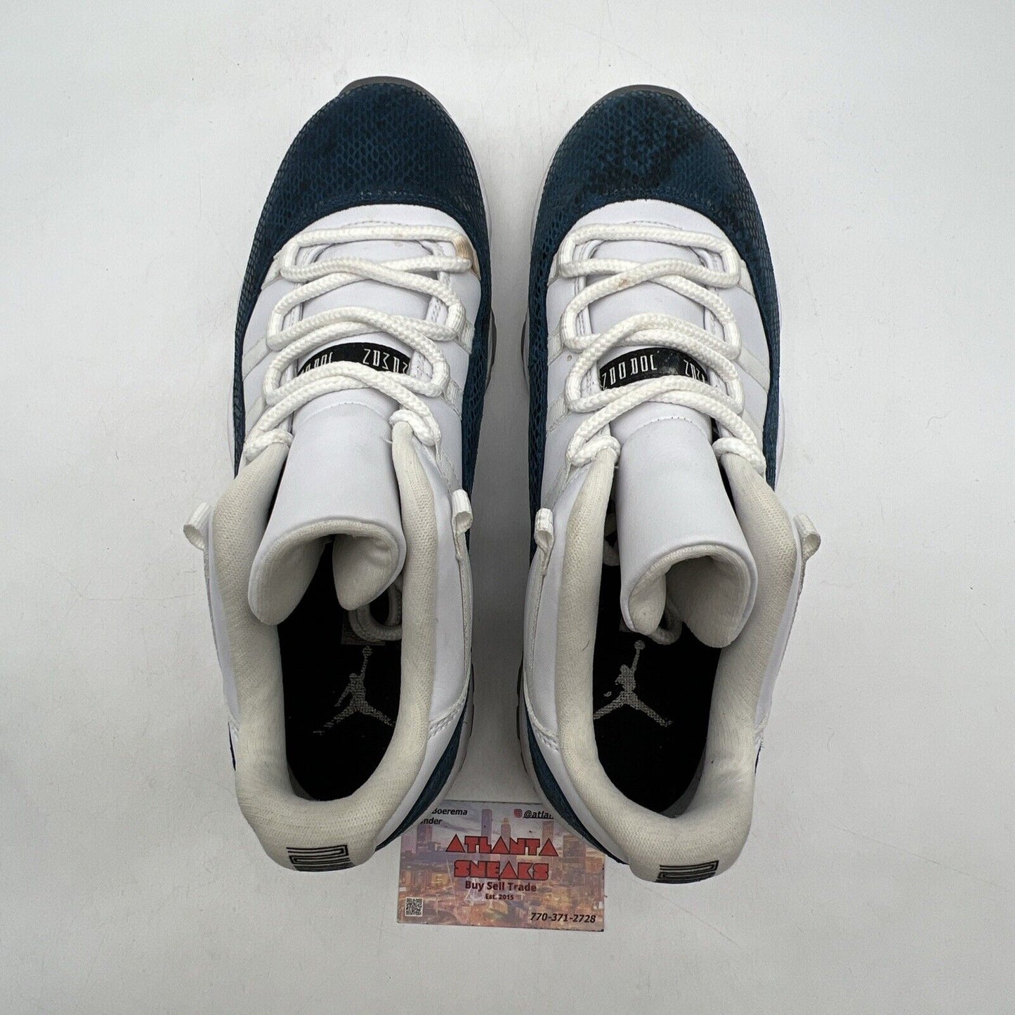 Size 12 - Jordan 11 Retro Low Snakeskin 2019 White Blue Leather (CD6846-102)