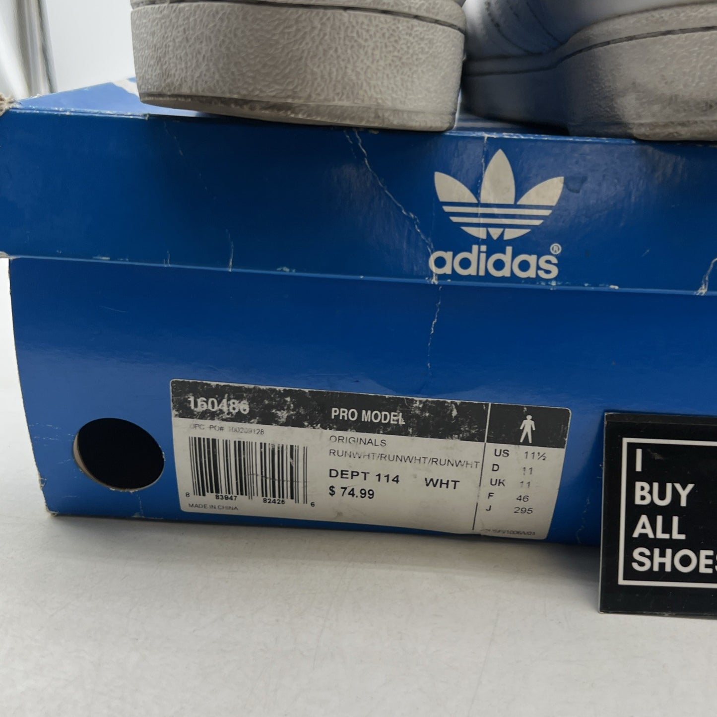 Size 11.5 - Adidas Originals Pro Model Triple White (160486)