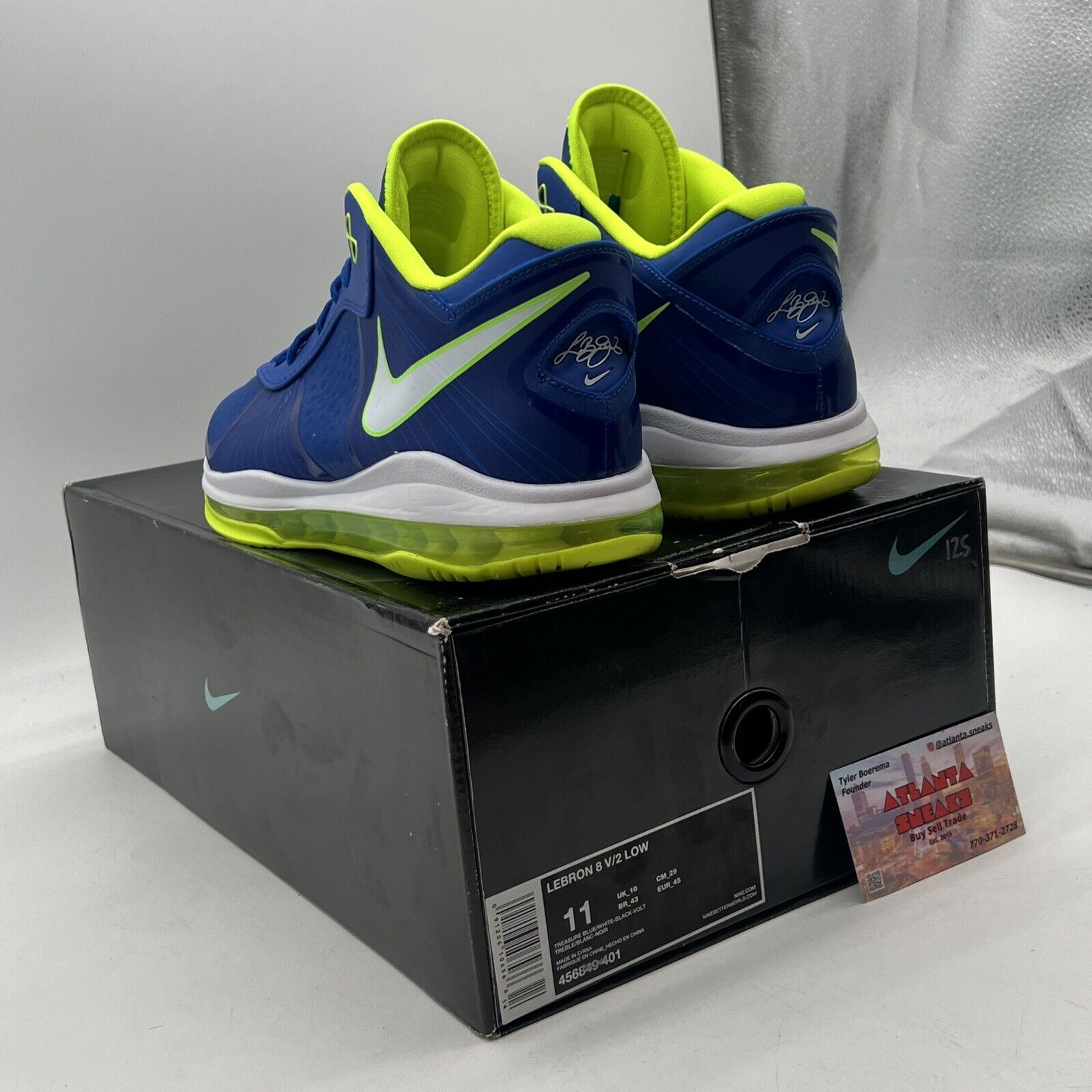 Size 11 - Nike LeBron 8 V/2 2011 Low Sprite White Blue (456849-401)